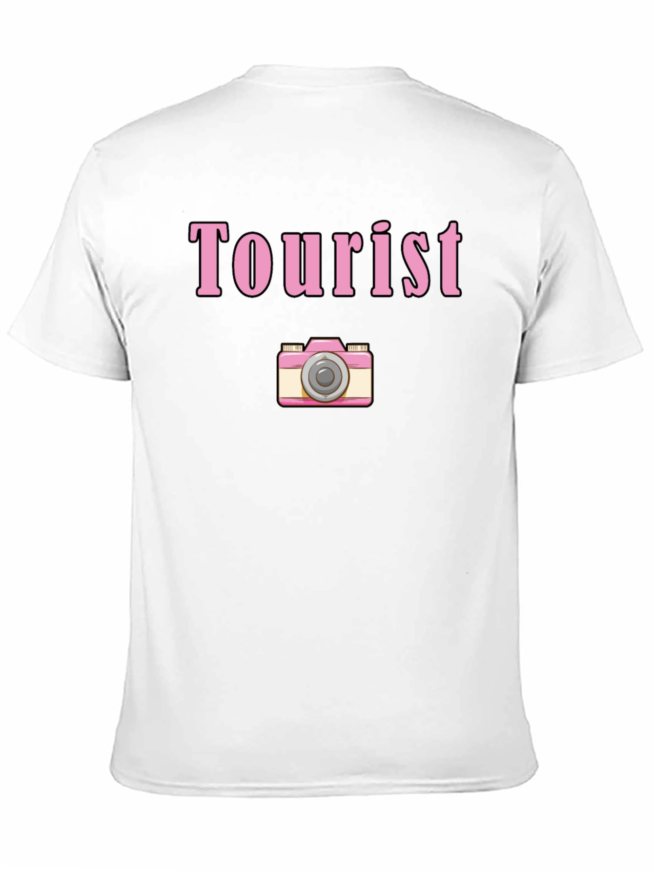 Tourist Camera Graphic Tee - Black Cotton Shirt