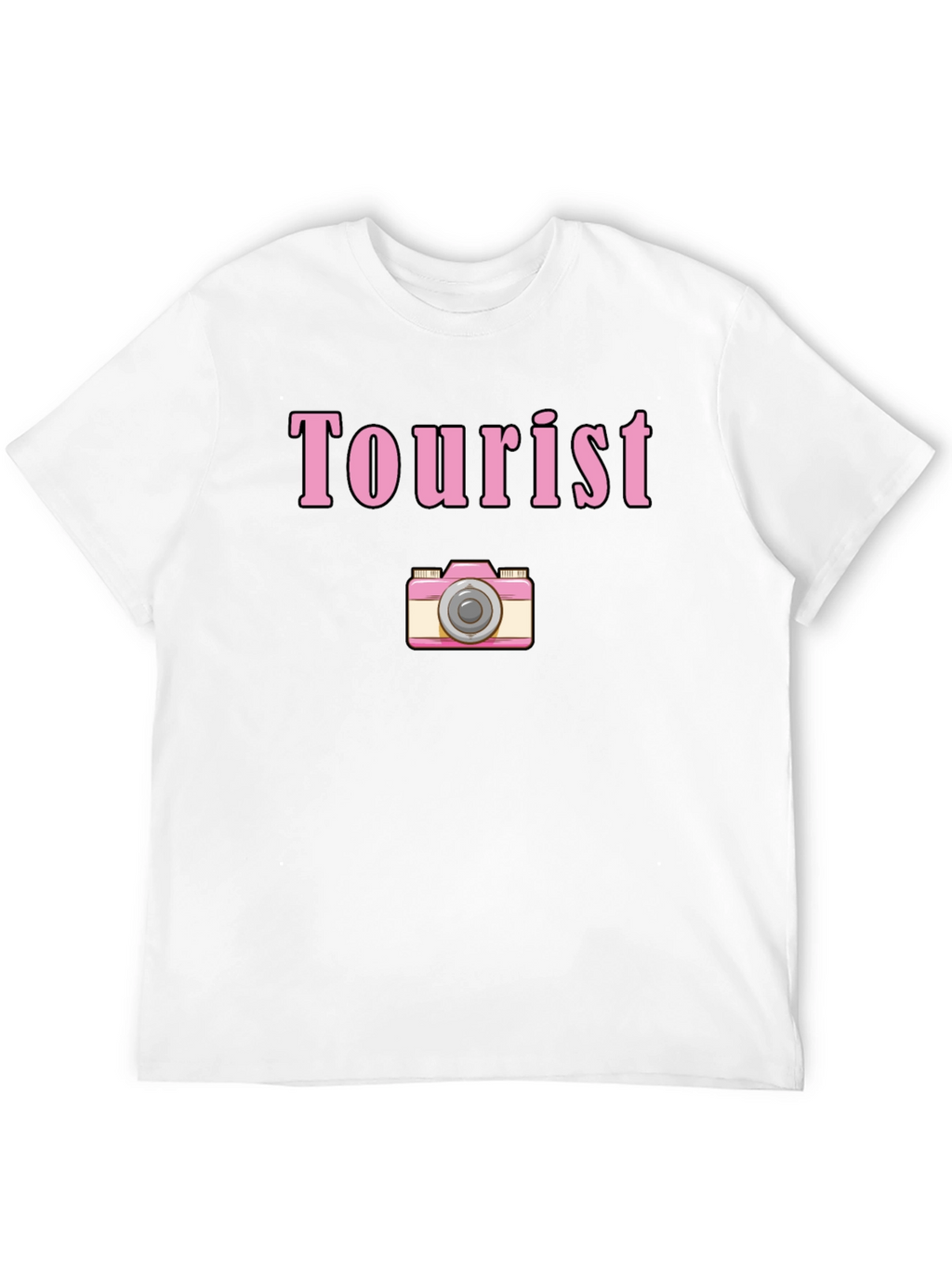 Tourist Camera Graphic Tee - Black Cotton Shirt