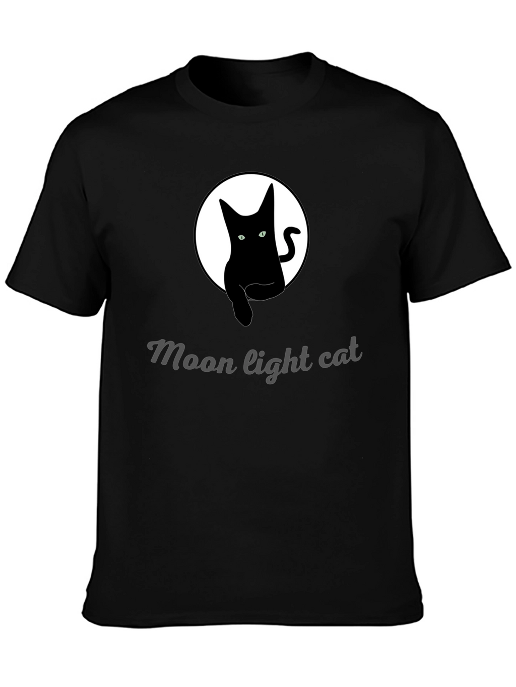 Moonlight Cat Graphic Tee - Black