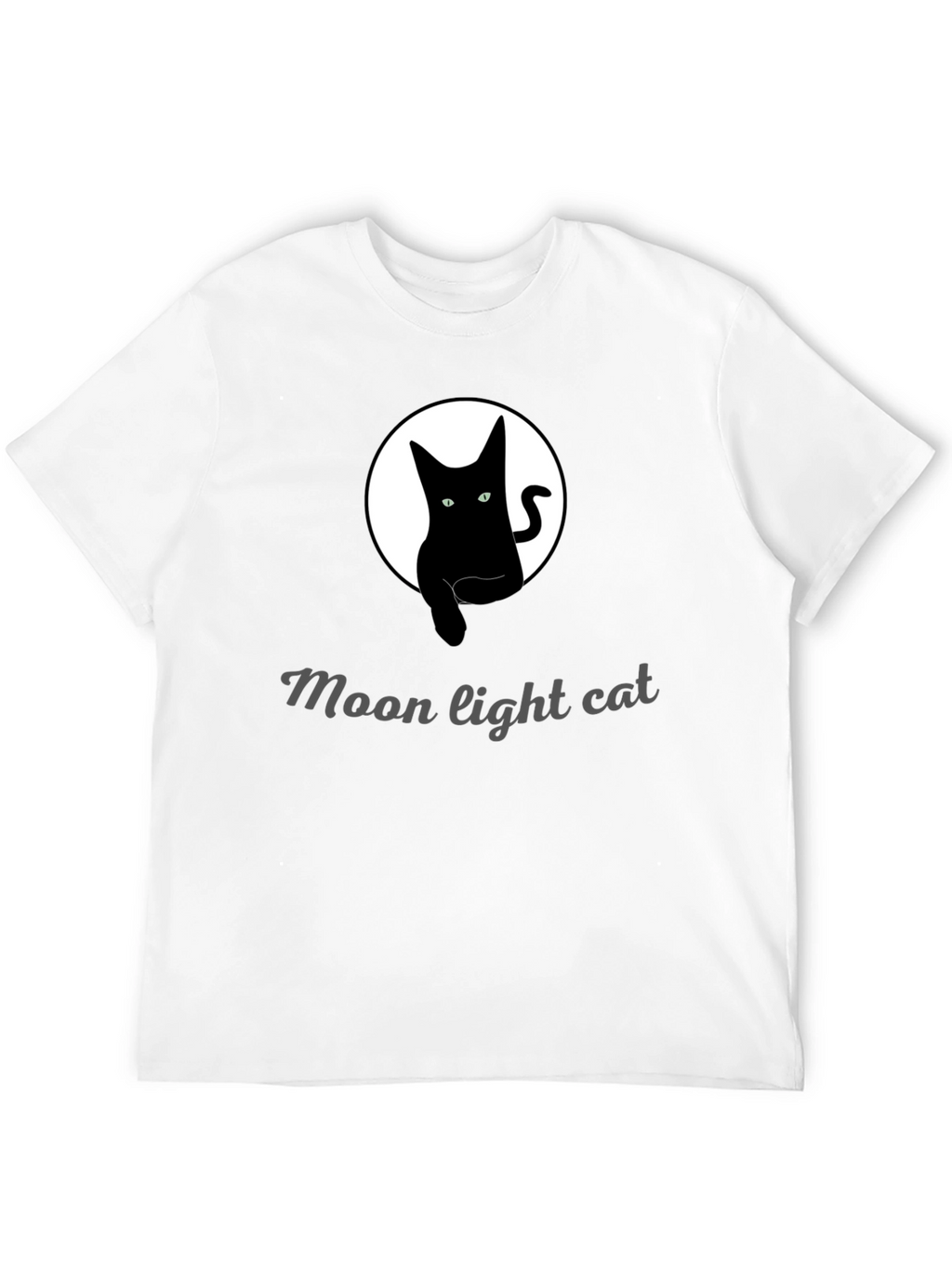 Moonlight Cat Graphic Tee - Black