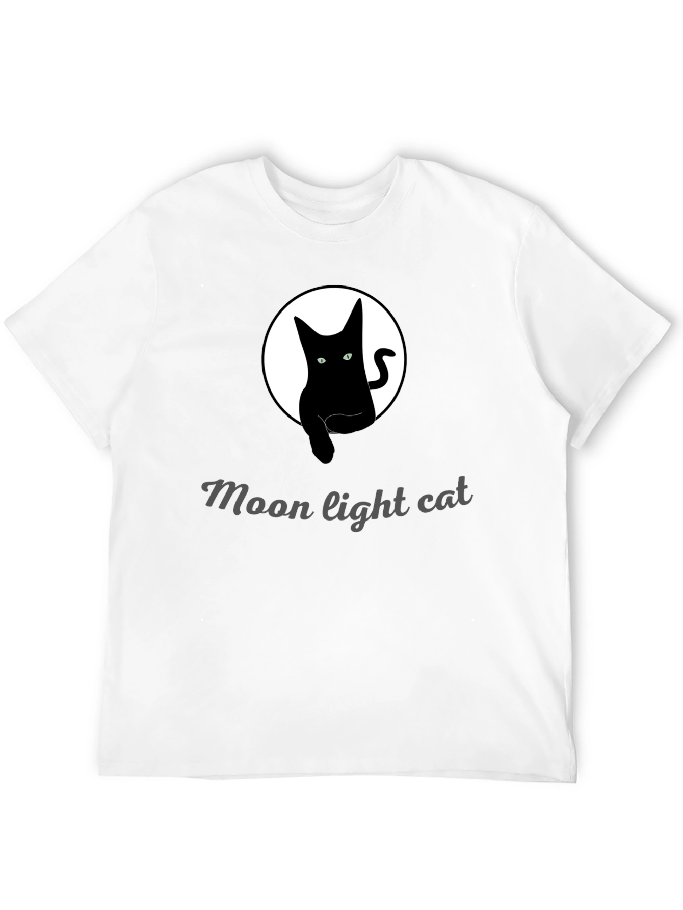 Moonlight Cat Graphic Tee - Black
