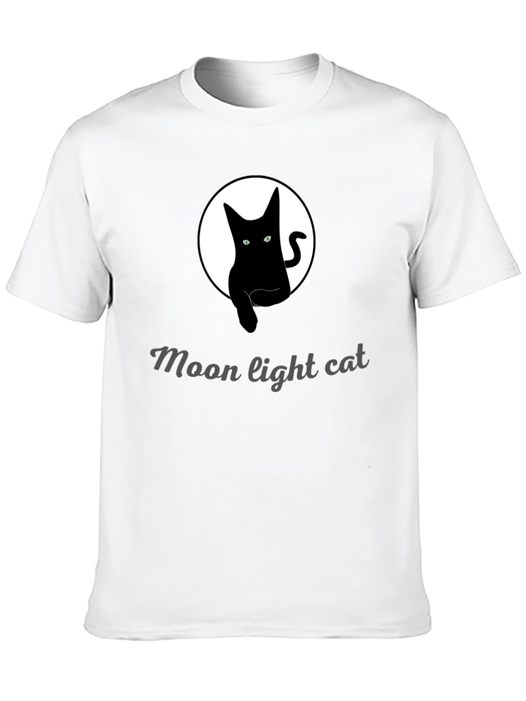 Moonlight Cat Graphic Tee - Black