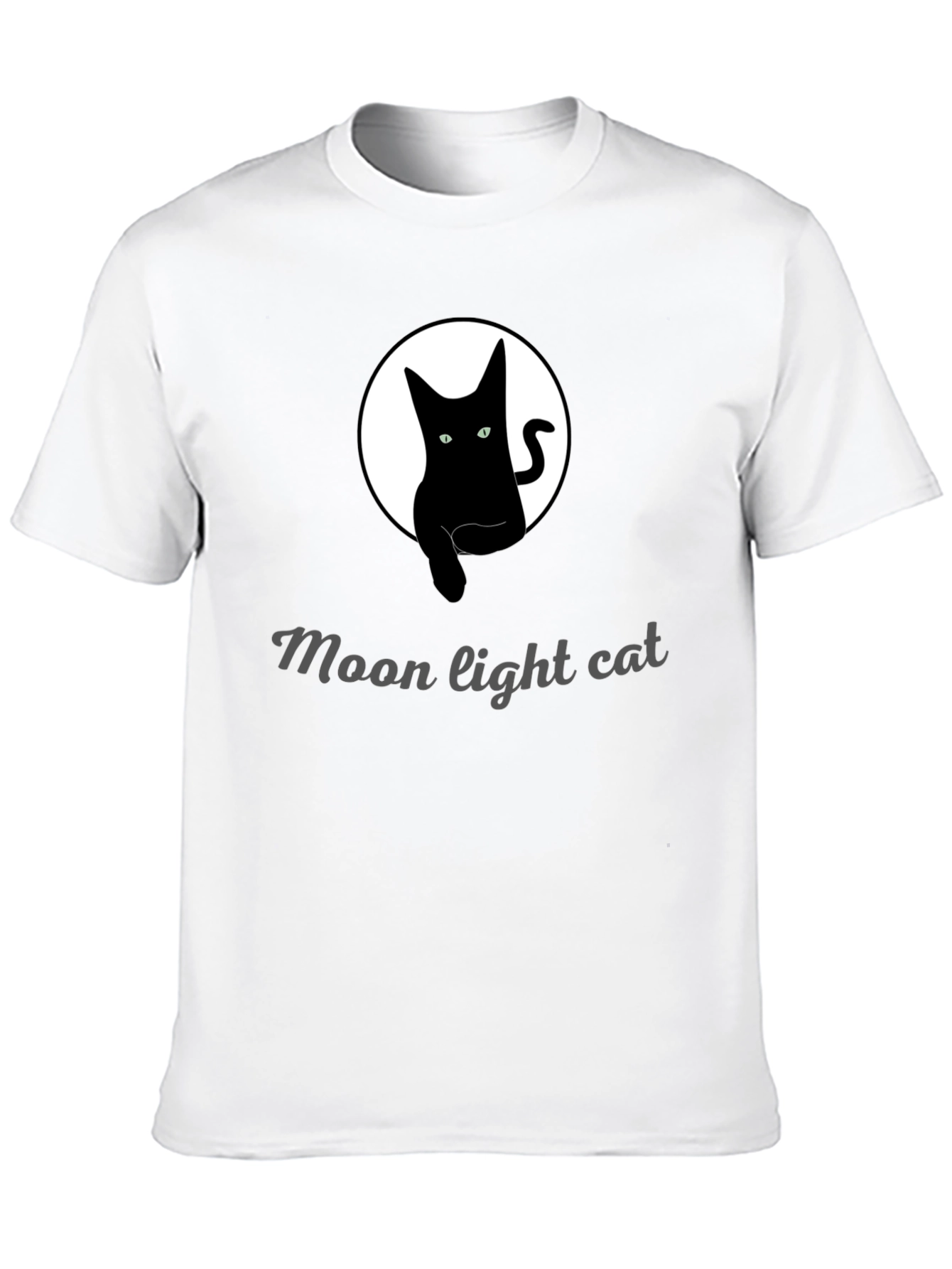 Moonlight Cat Graphic Tee - Black