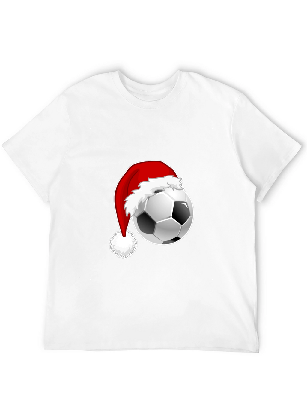 Festive Soccer Ball Santa Hat Graphic Tee