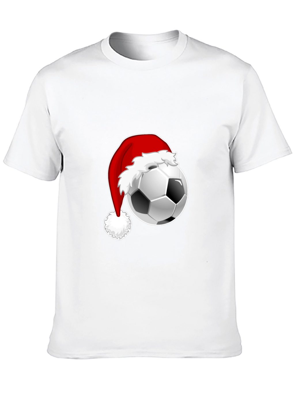 Festive Soccer Ball Santa Hat Graphic Tee
