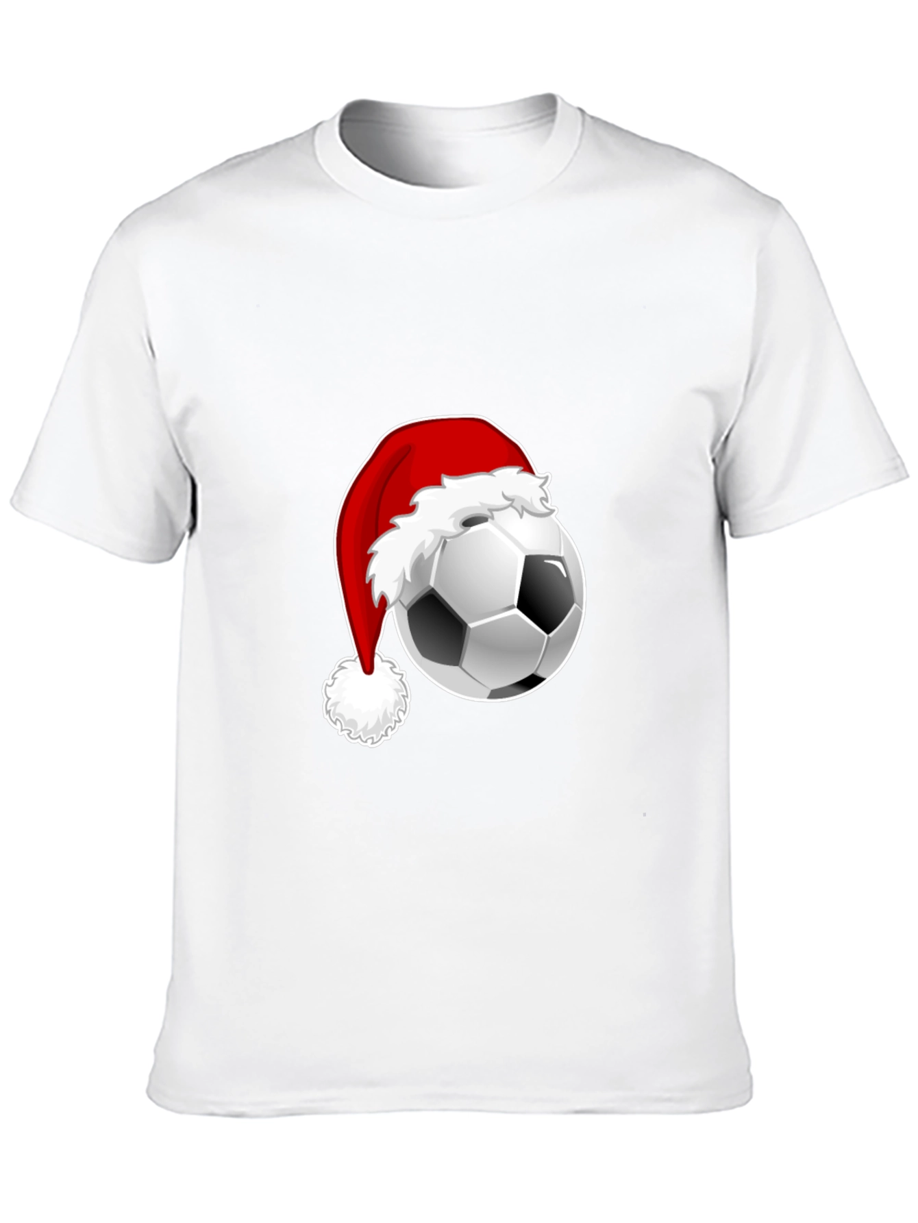 Festive Soccer Ball Santa Hat Graphic Tee