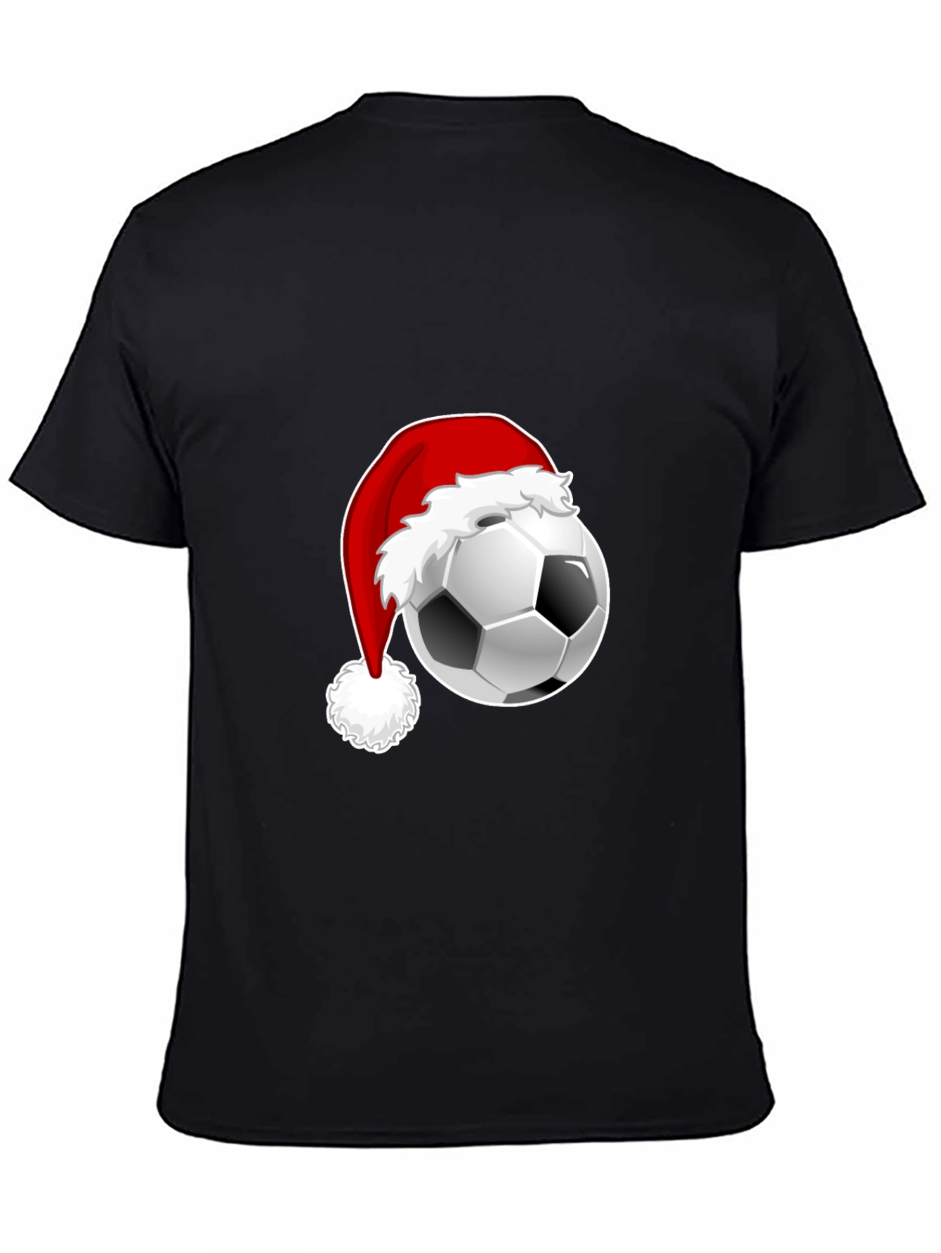 Festive Soccer Ball Santa Hat Graphic Tee