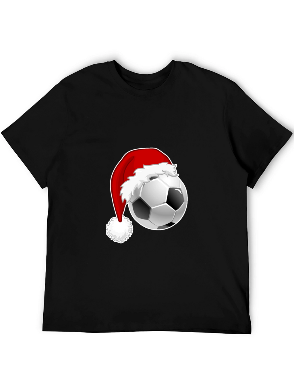 Festive Soccer Ball Santa Hat Graphic Tee