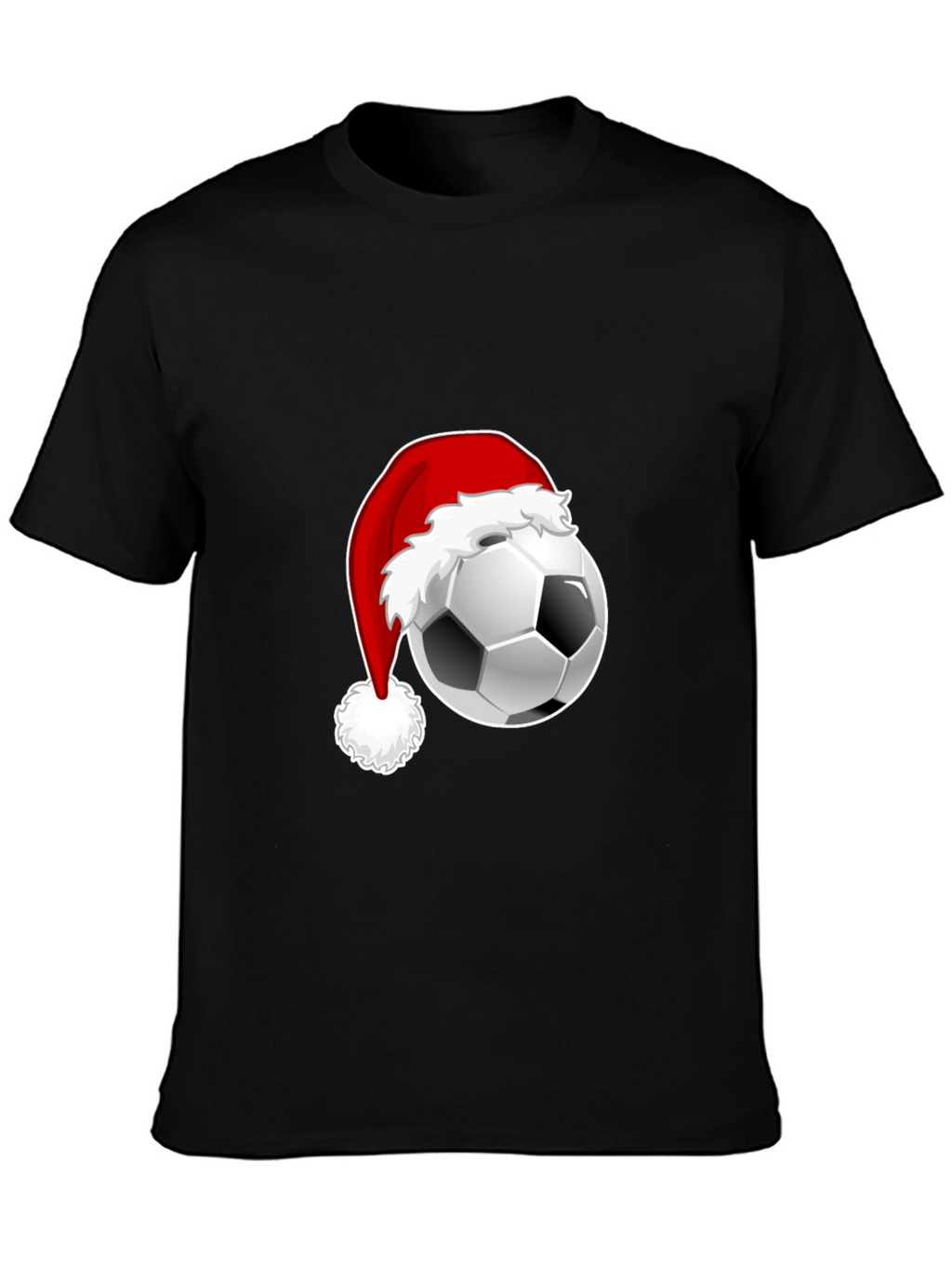 Festive Soccer Ball Santa Hat Graphic Tee