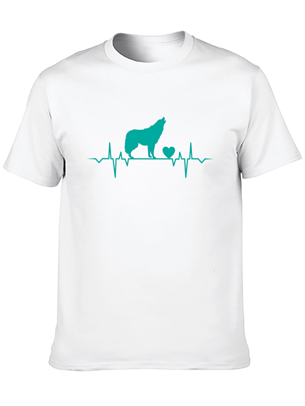 Wolf Heartbeat Graphic T-Shirt - Black