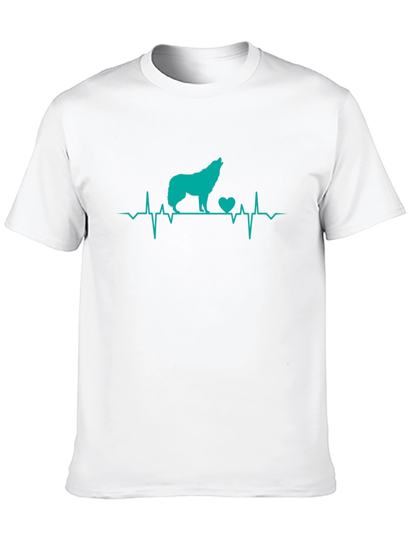 Wolf Heartbeat Graphic T-Shirt - Black