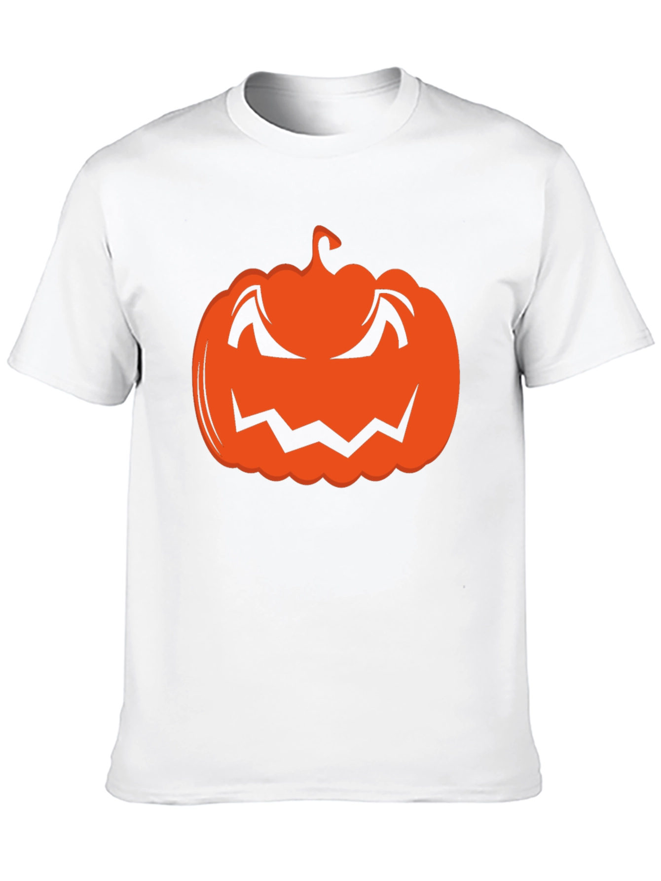 Halloween Pumpkin Graphic Tee - Black Cotton T-Shirt
