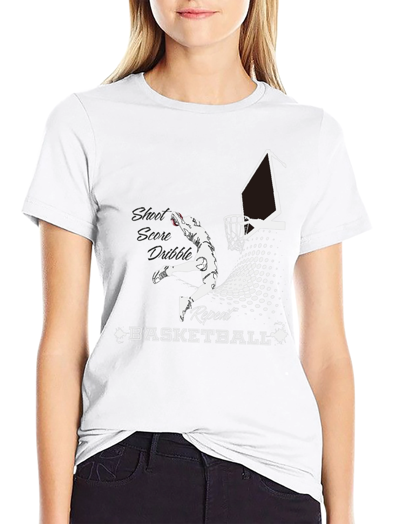 Basketball Graphic Tee - Shoot Score Repeat