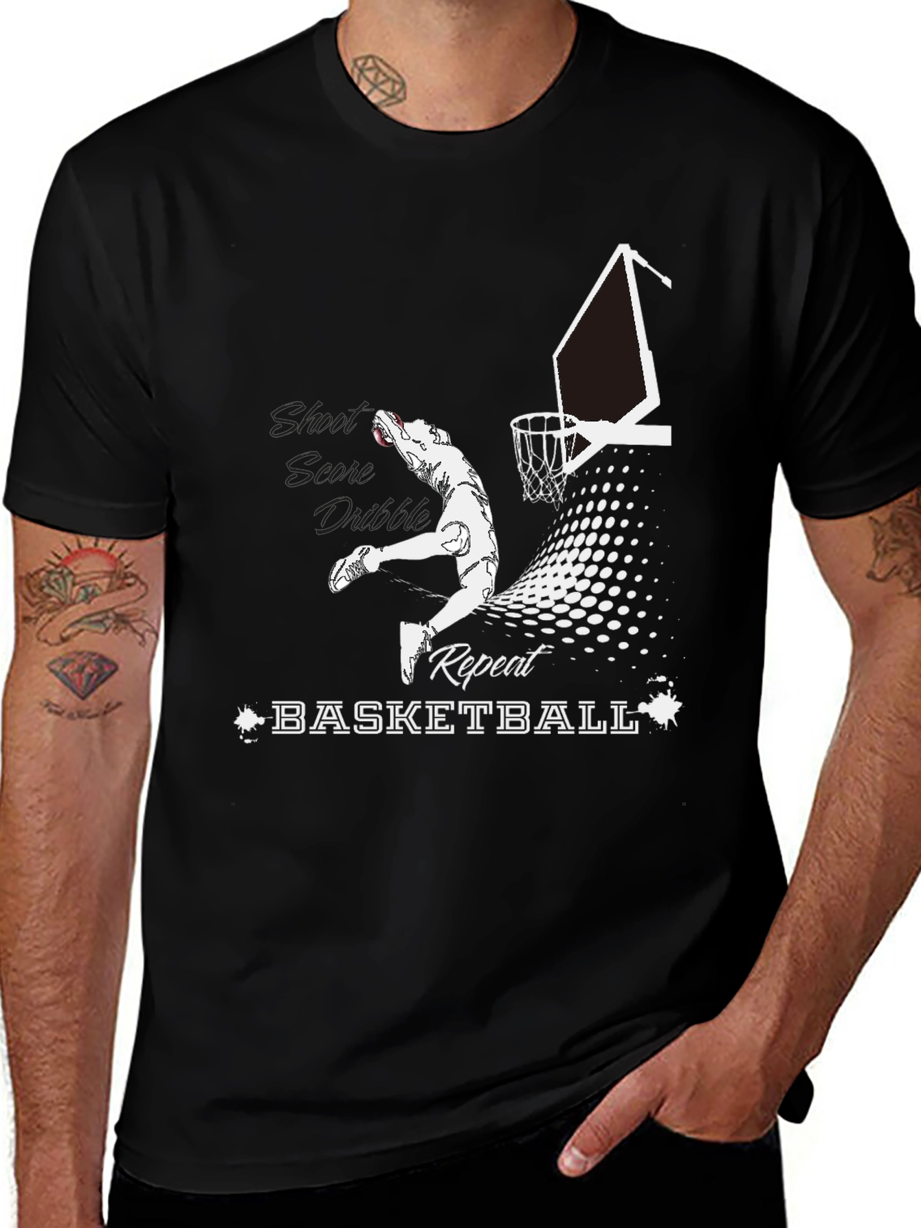 Basketball Graphic Tee - Shoot Score Repeat