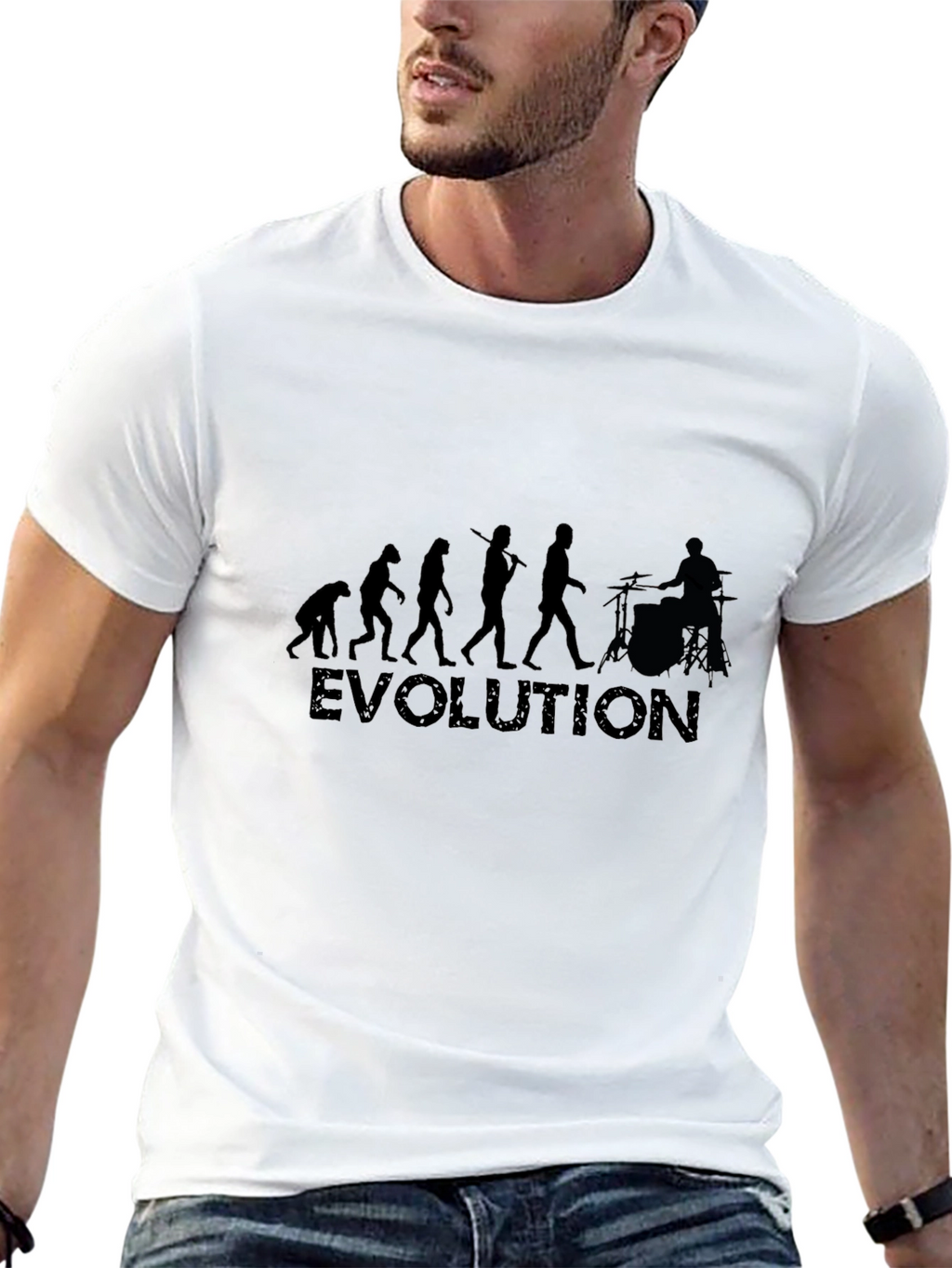 Evolution Drummer Tee - Black Cotton