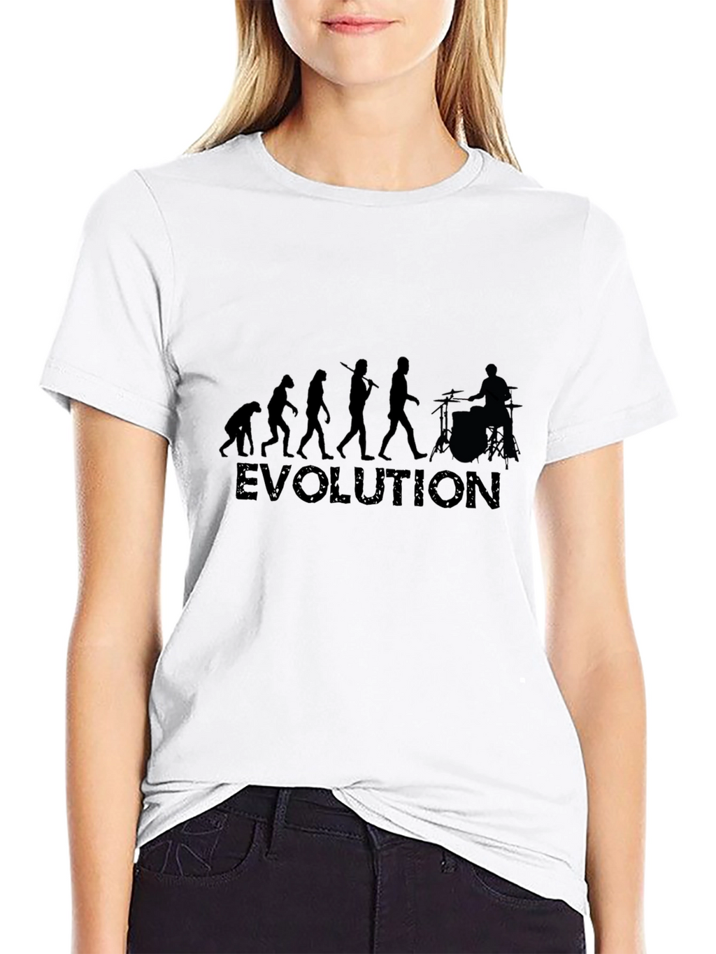 Evolution Drummer Tee - Black Cotton