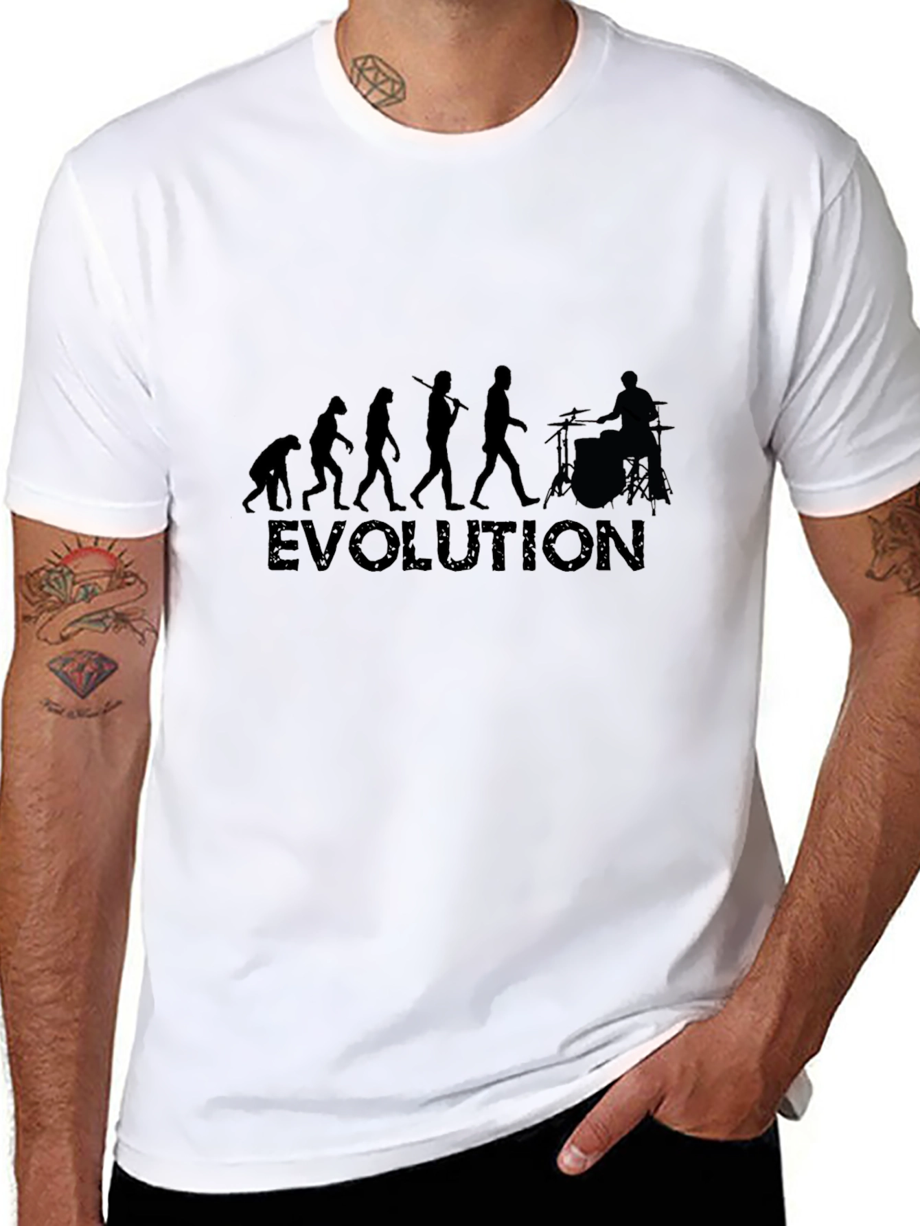 Evolution Drummer Tee - Black Cotton