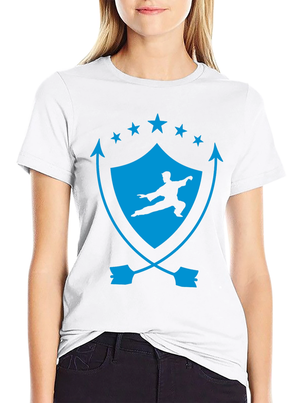 Martial Arts Graphic Tee - Shield & Stars Design
