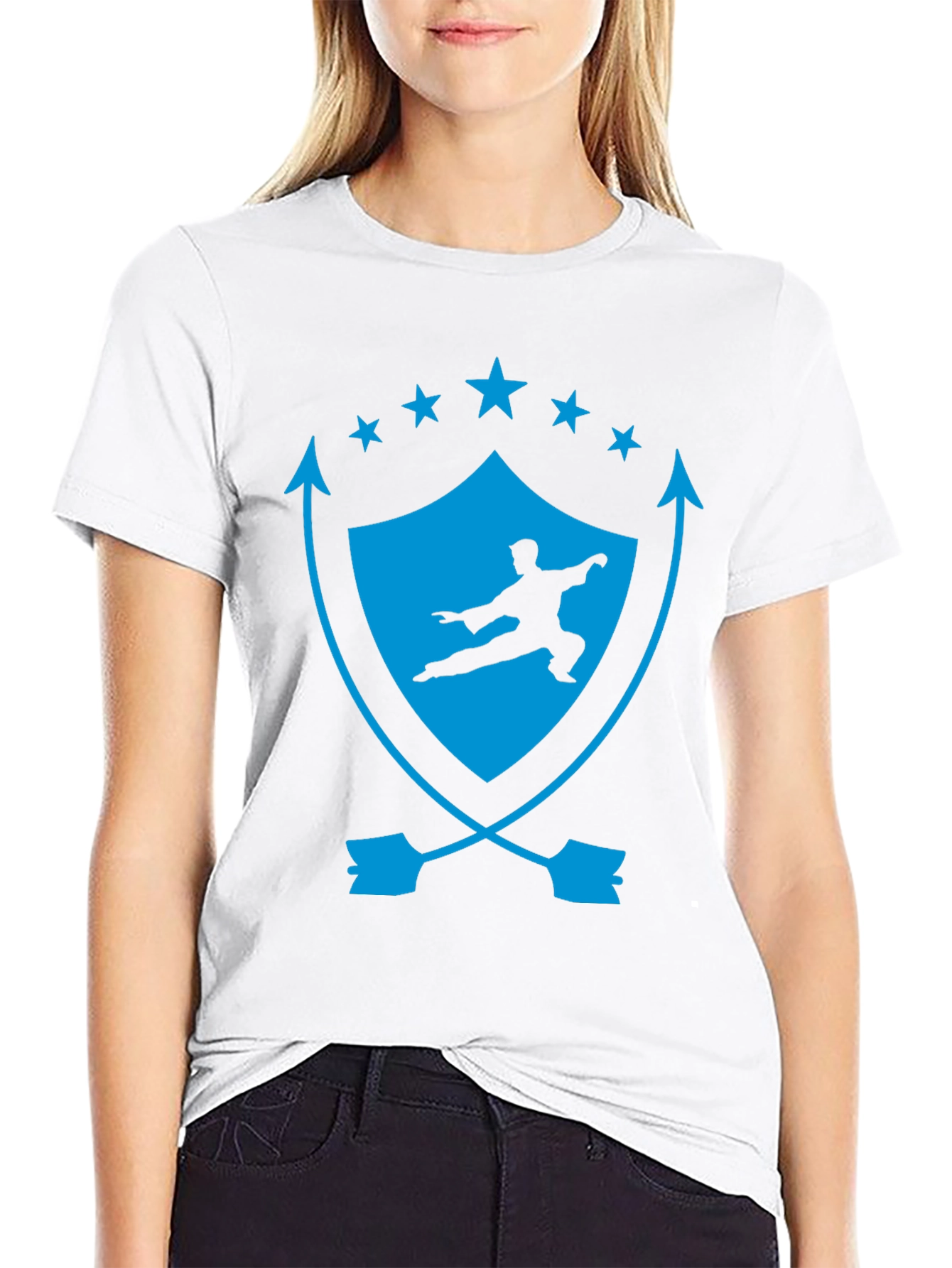 Martial Arts Graphic Tee - Shield & Stars Design