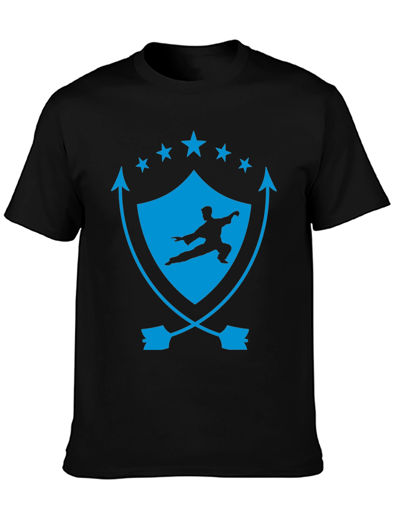 Martial Arts Graphic Tee - Shield & Stars Design