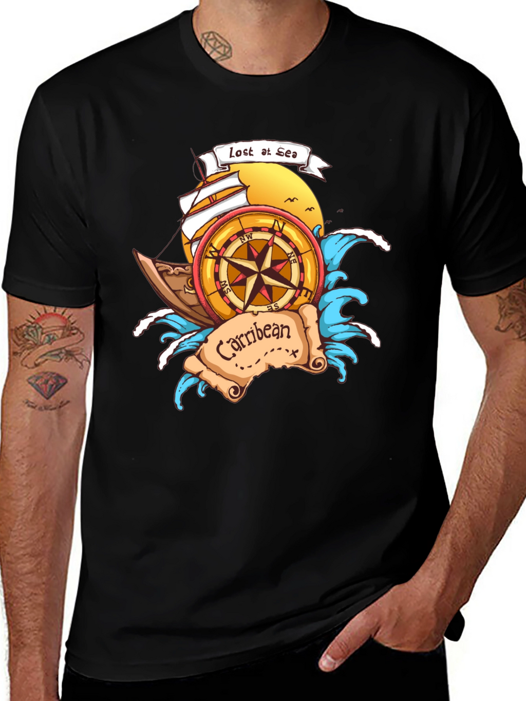 Lost at Sea Caribbean T-Shirt