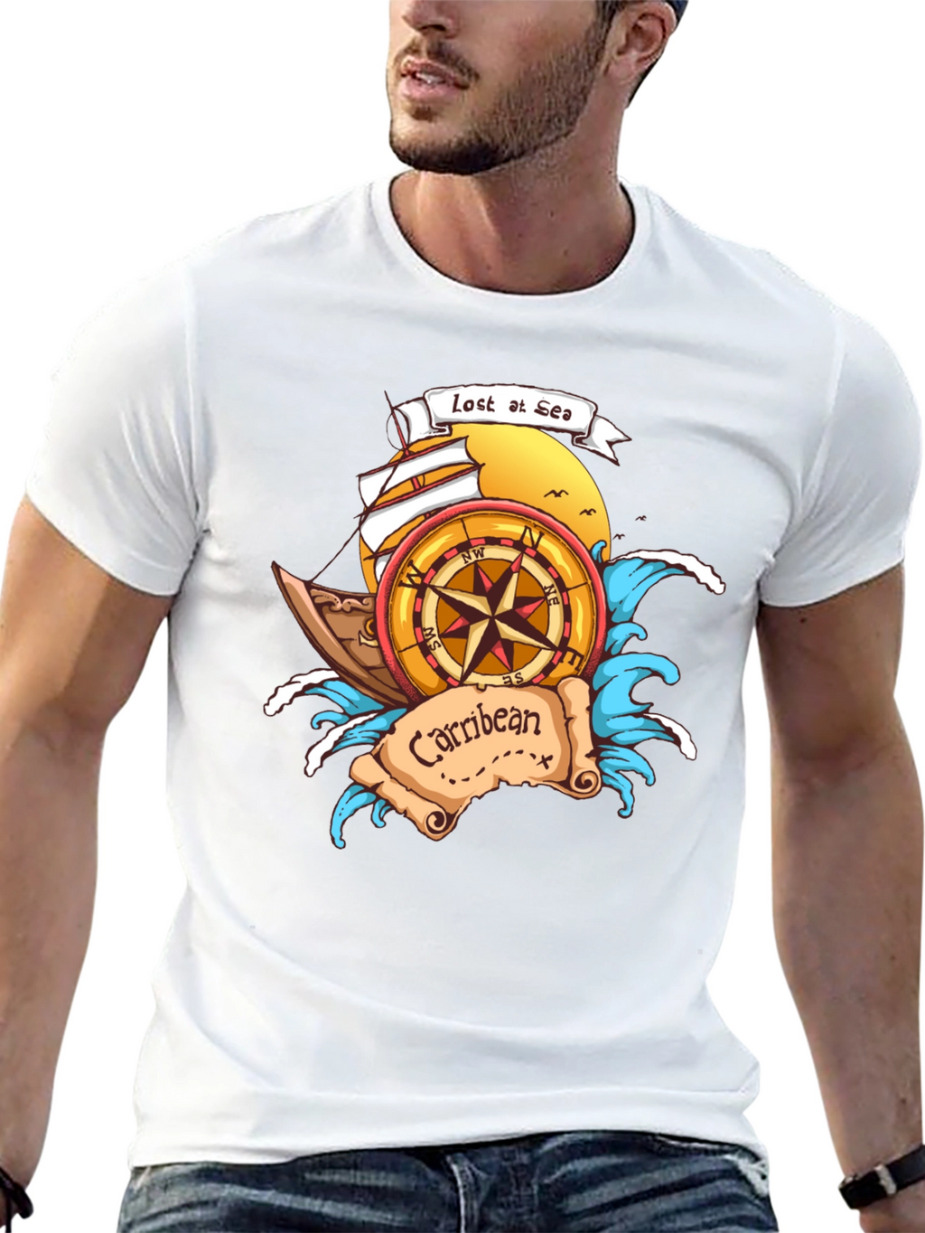 Lost at Sea Caribbean T-Shirt