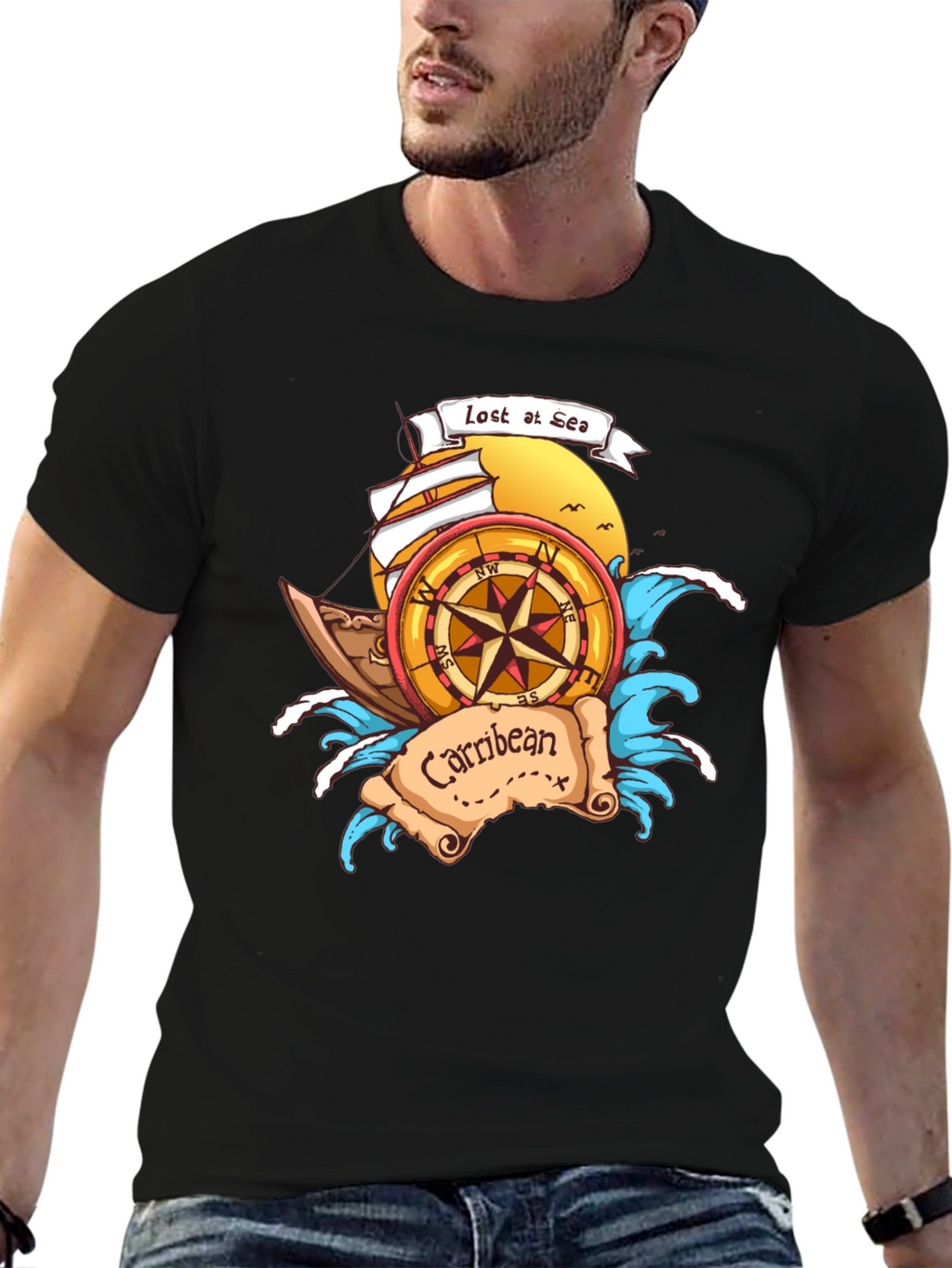 Lost at Sea Caribbean T-Shirt
