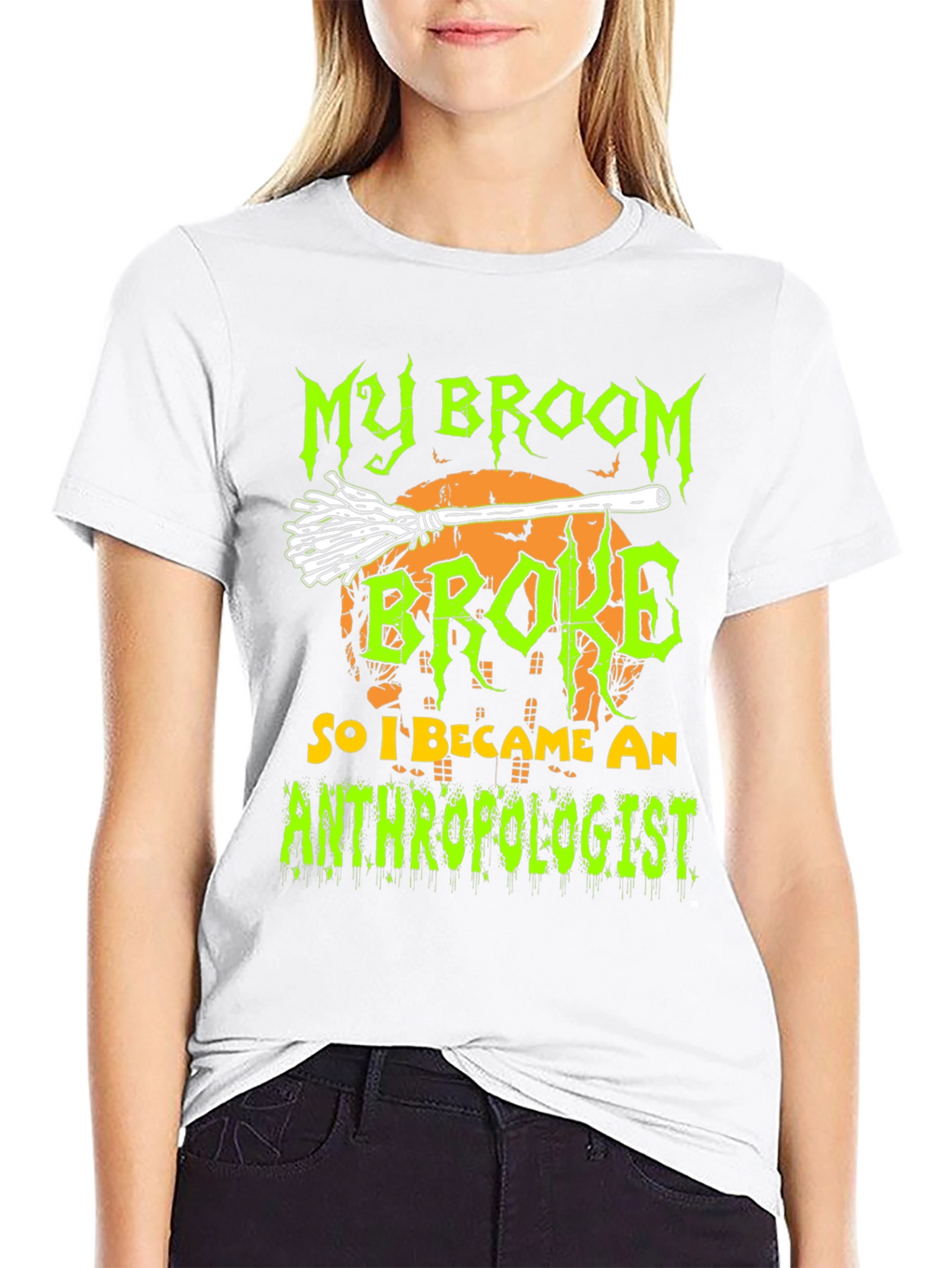 My Broom Broke Anthropologist Halloween T-Shirt