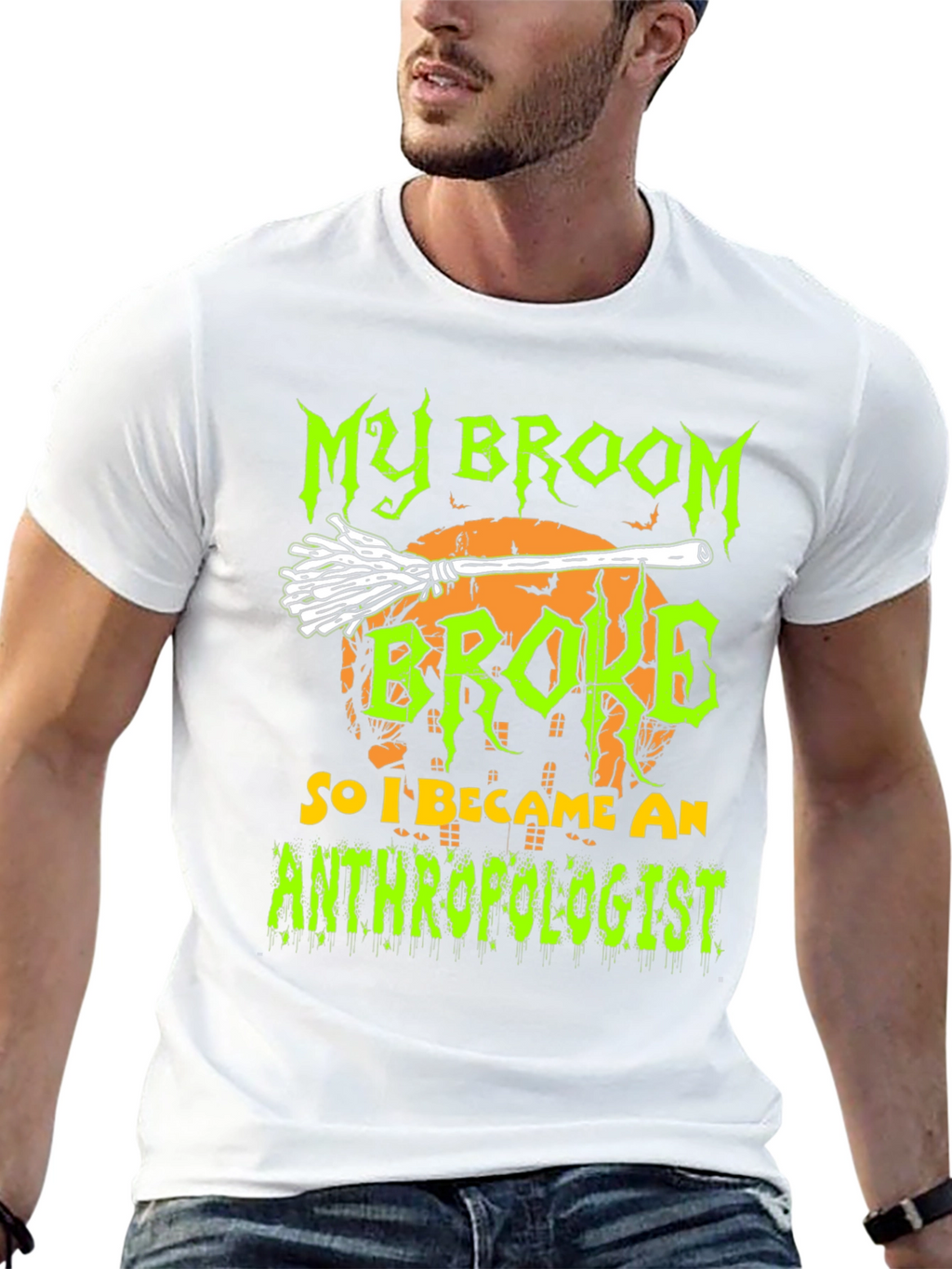 My Broom Broke Anthropologist Halloween T-Shirt