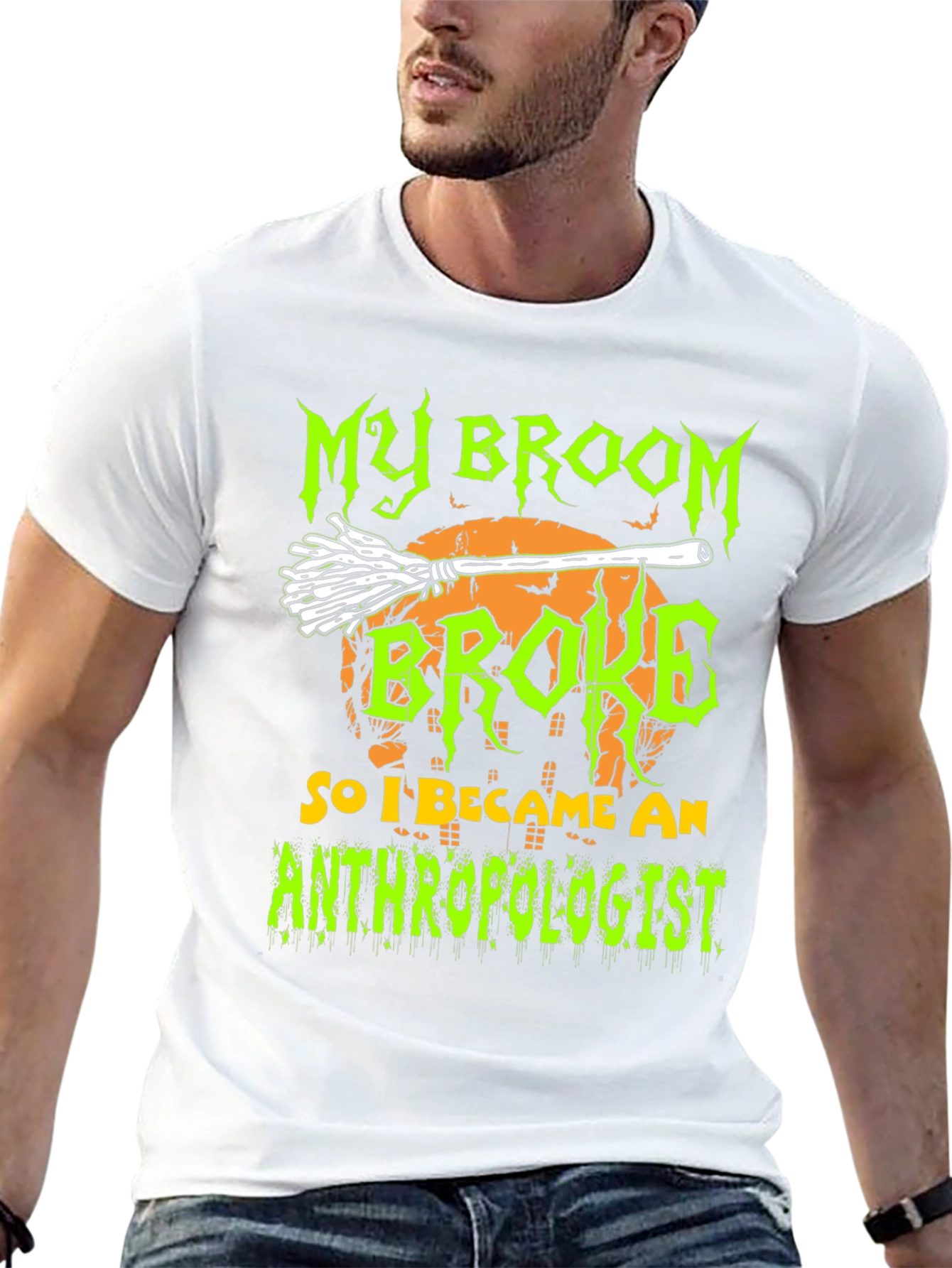 My Broom Broke Anthropologist Halloween T-Shirt
