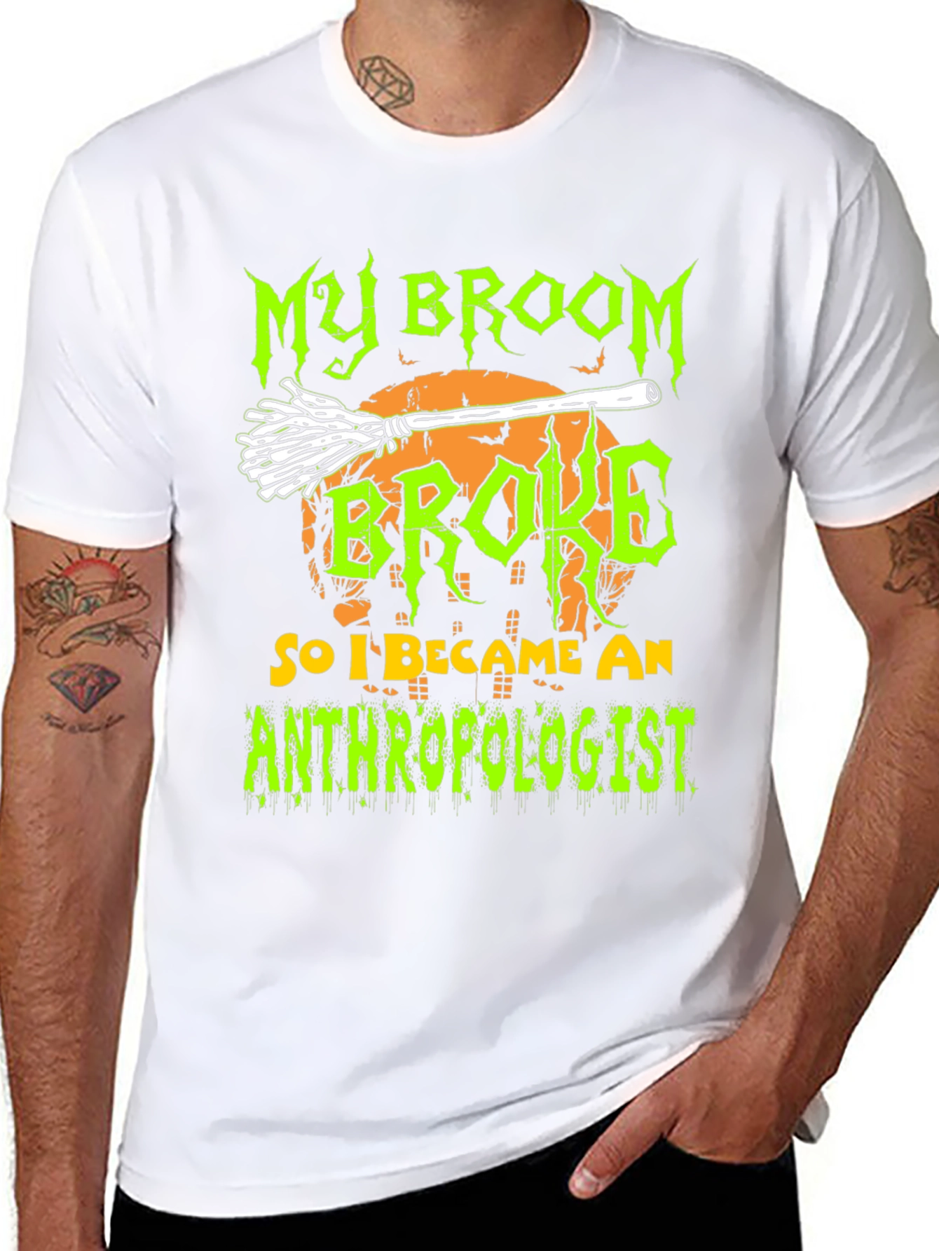 My Broom Broke Anthropologist Halloween T-Shirt