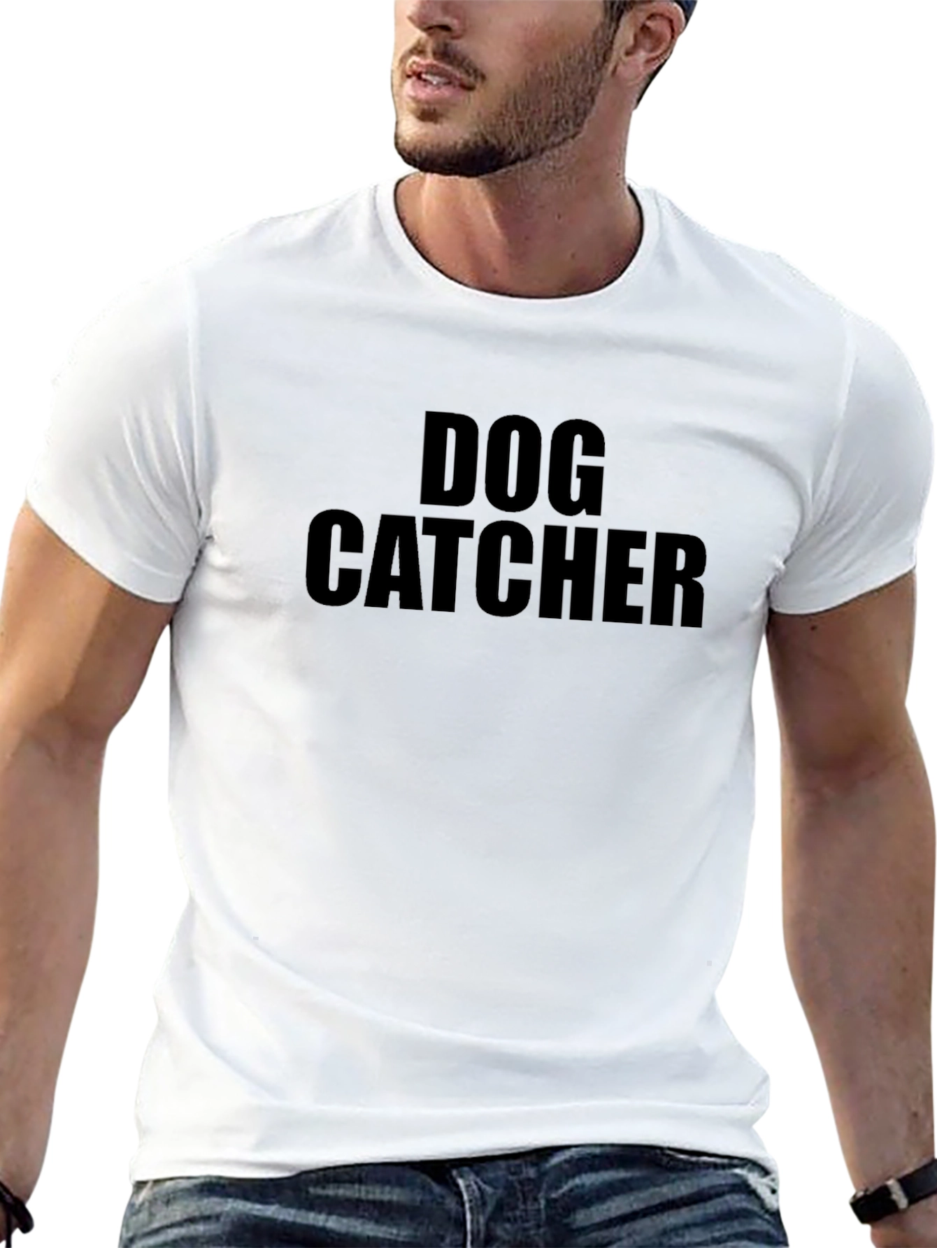Dog Catcher Graphic Tee - Classic Black Cotton T-Shirt