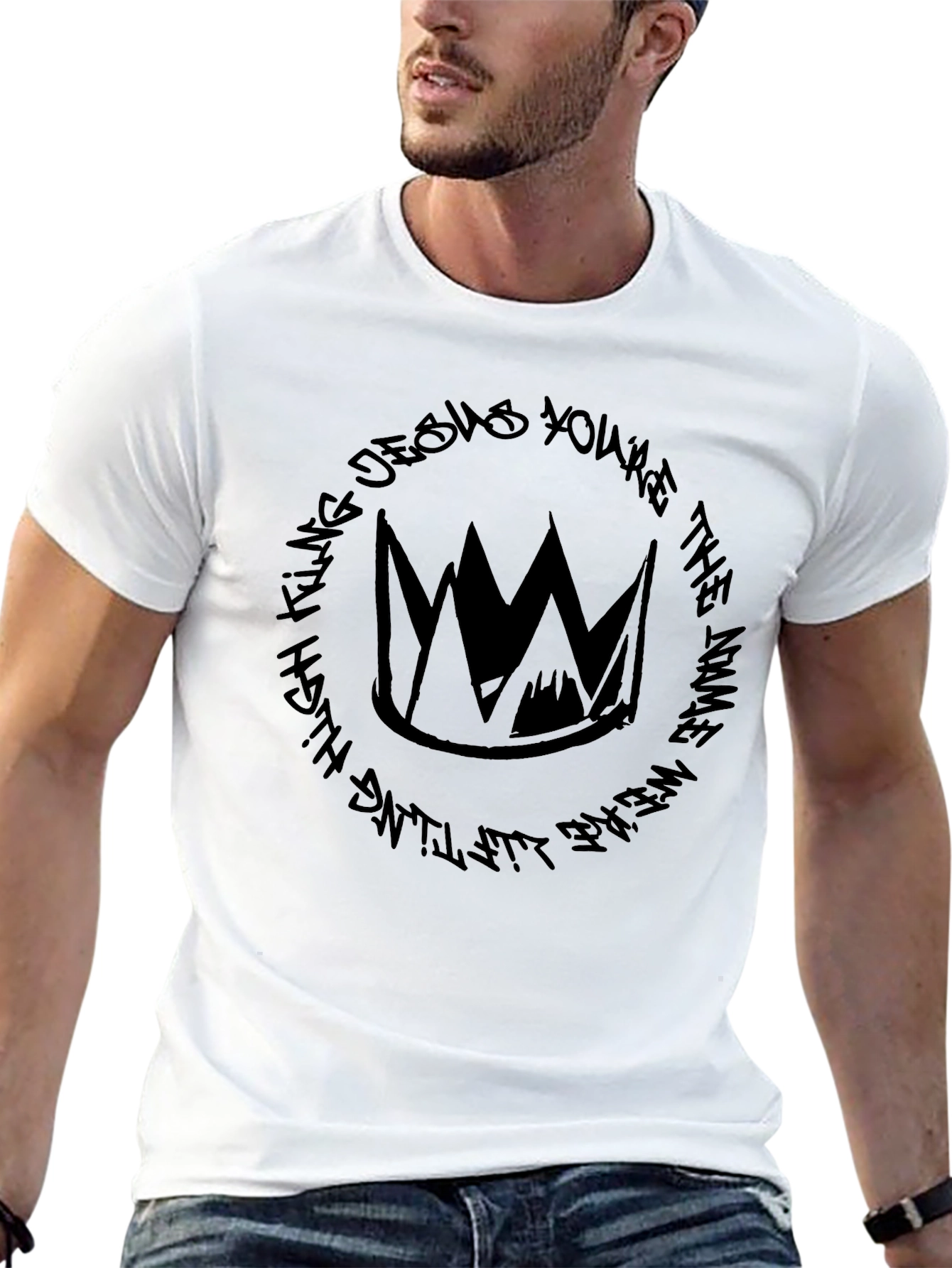 Crown Graphic Tee - Black Cotton T-Shirt