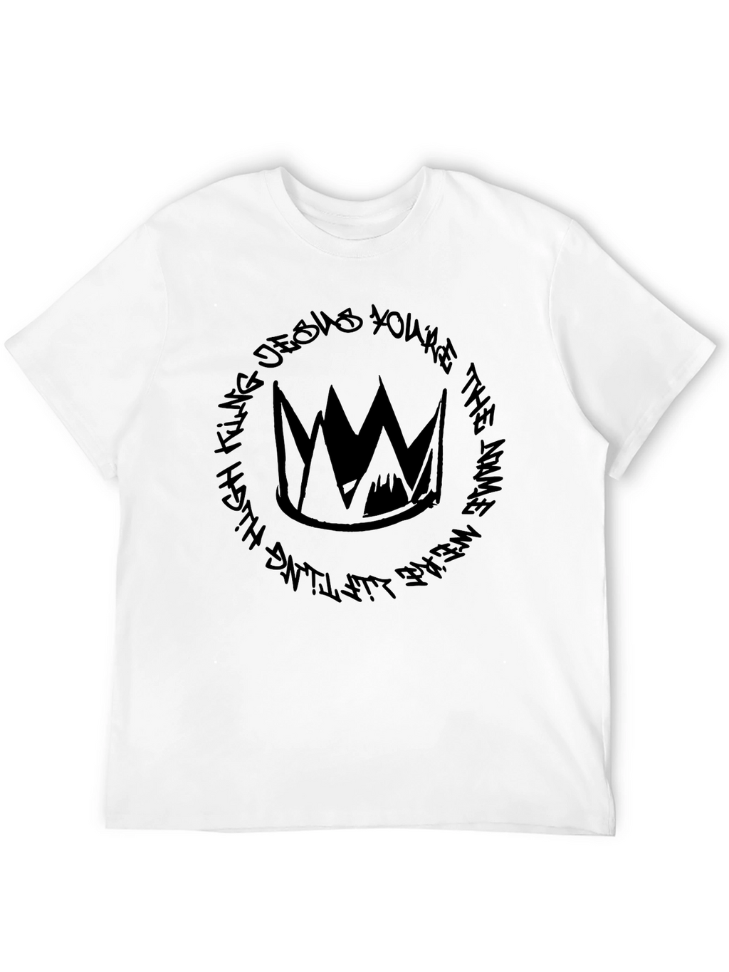 Crown Graphic Tee - Black Cotton T-Shirt