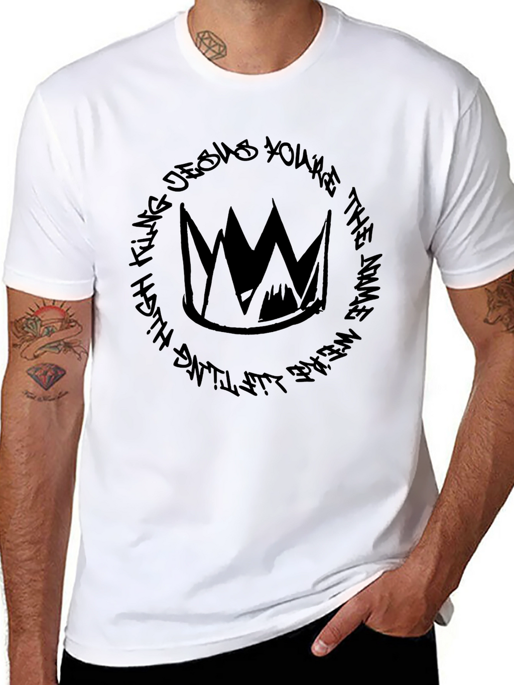 Crown Graphic Tee - Black Cotton T-Shirt