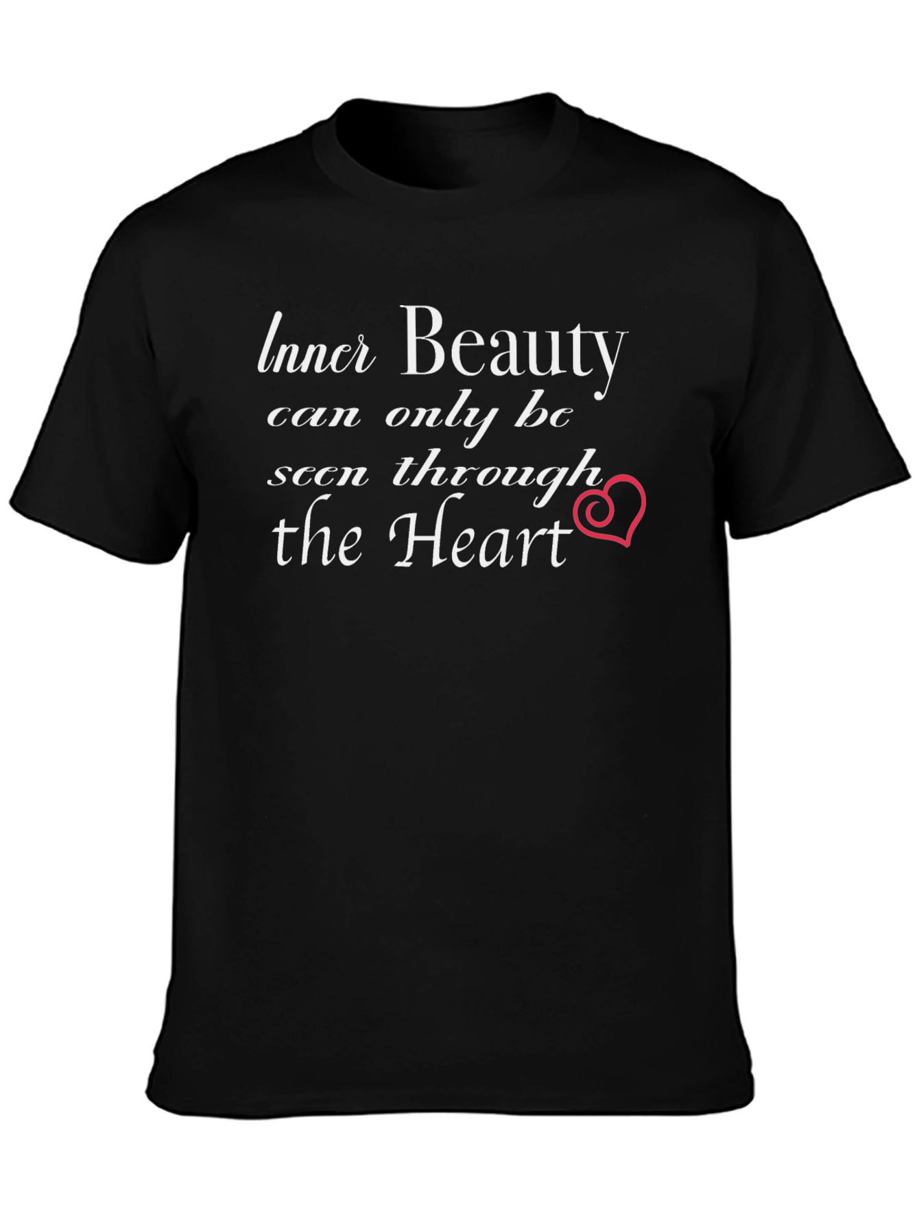 Inner Beauty Heart Graphic Black T-Shirt