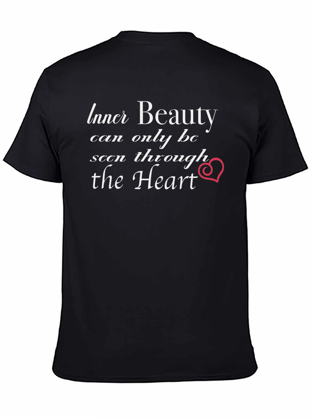 Inner Beauty Heart Graphic Black T-Shirt