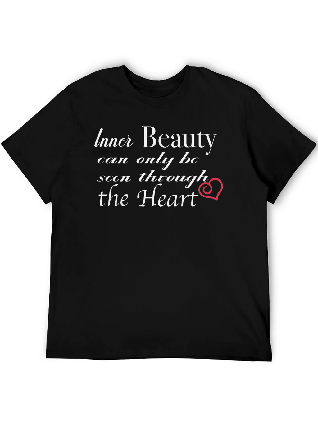Inner Beauty Heart Graphic Black T-Shirt