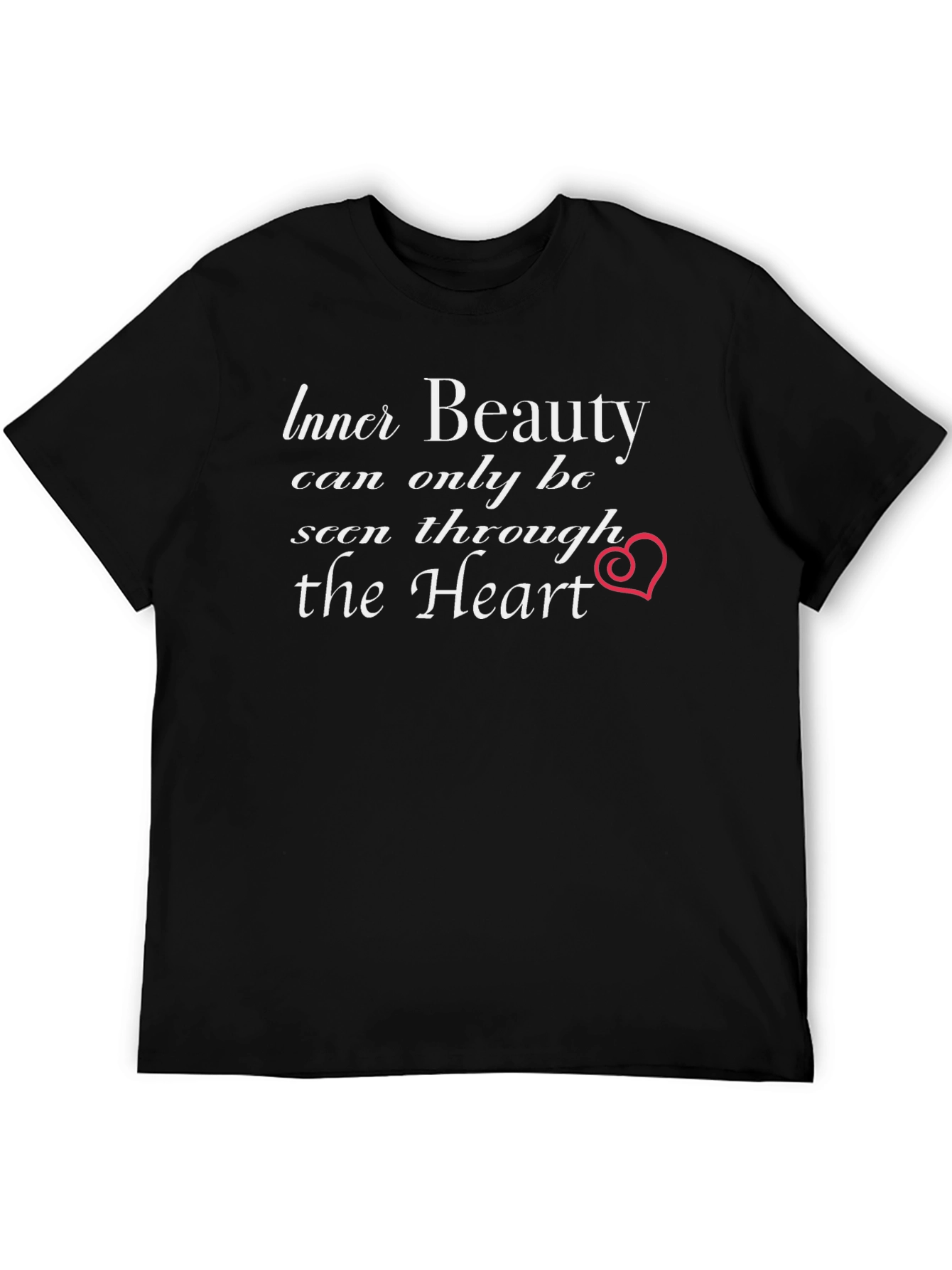 Inner Beauty Heart Graphic Black T-Shirt