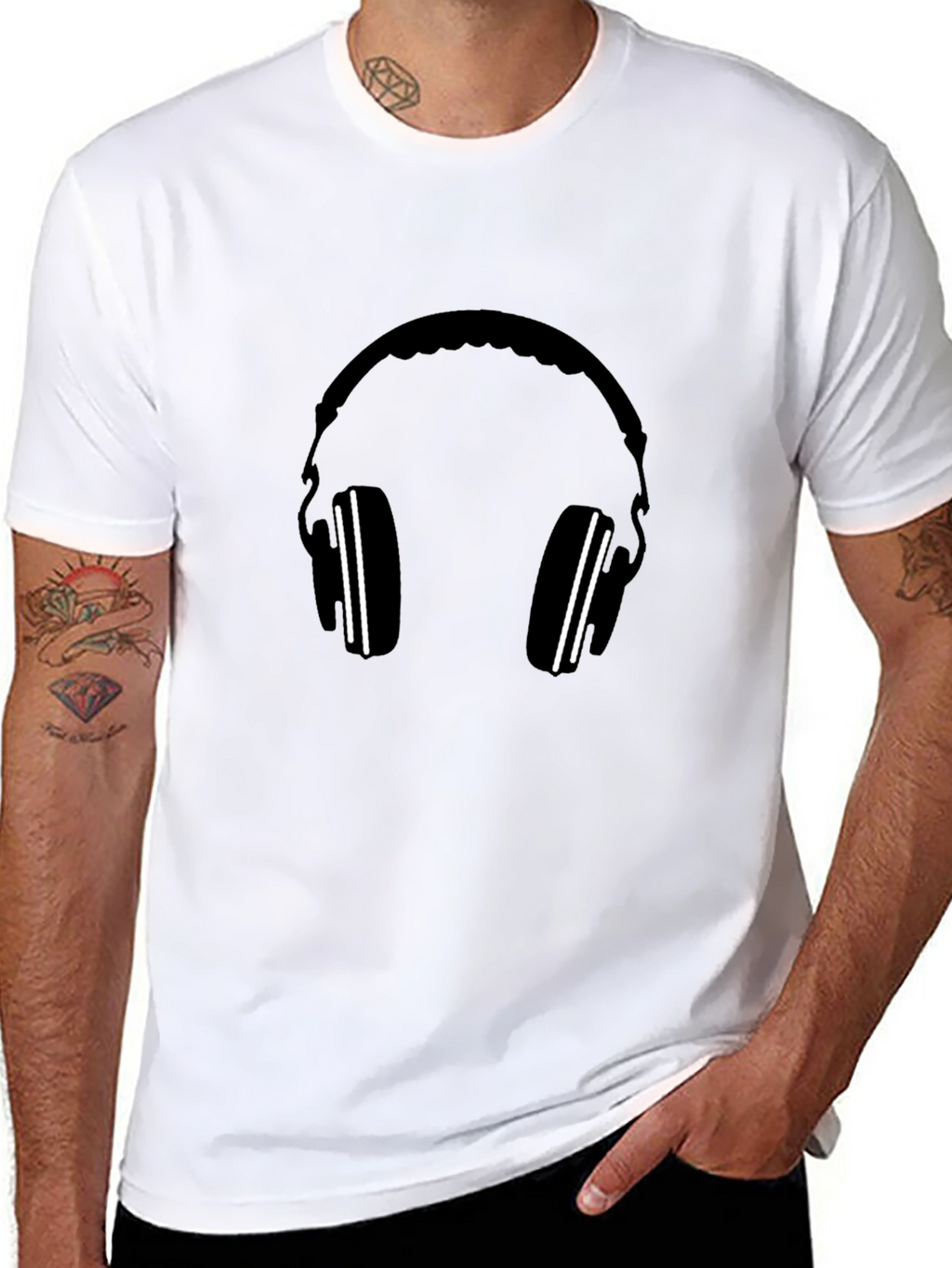 Headphone Graphic Tee - Black