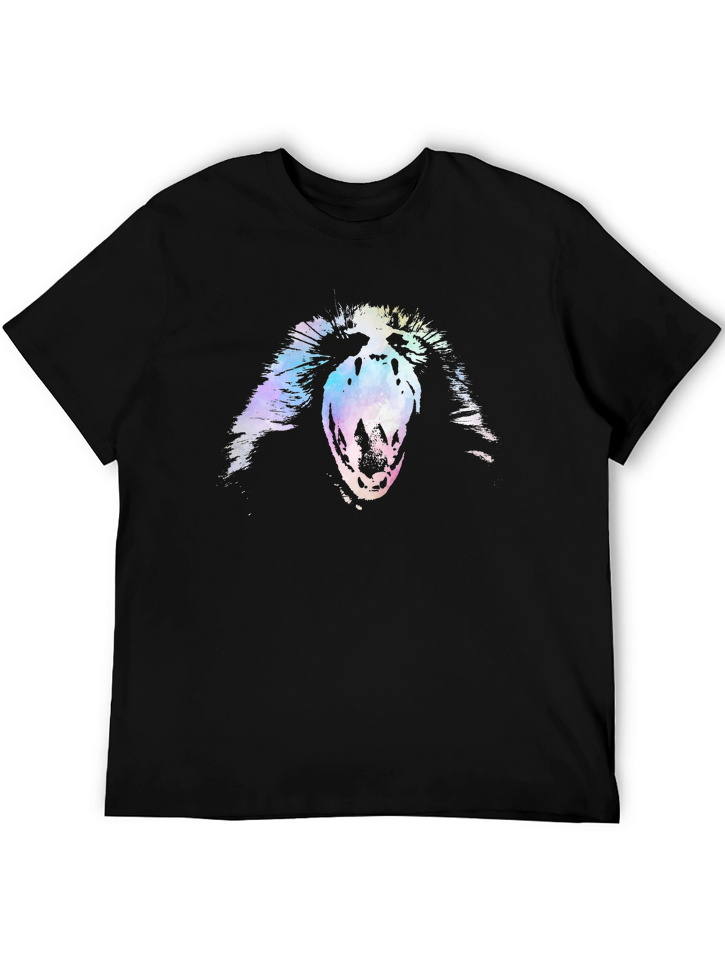 Abstract Scream Graphic Black T-Shirt