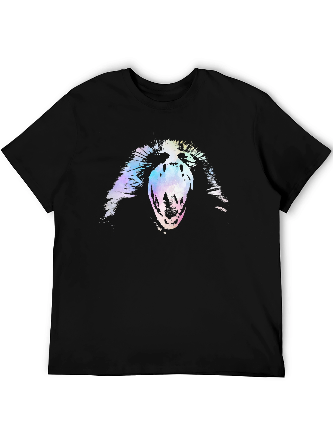 Abstract Scream Graphic Black T-Shirt