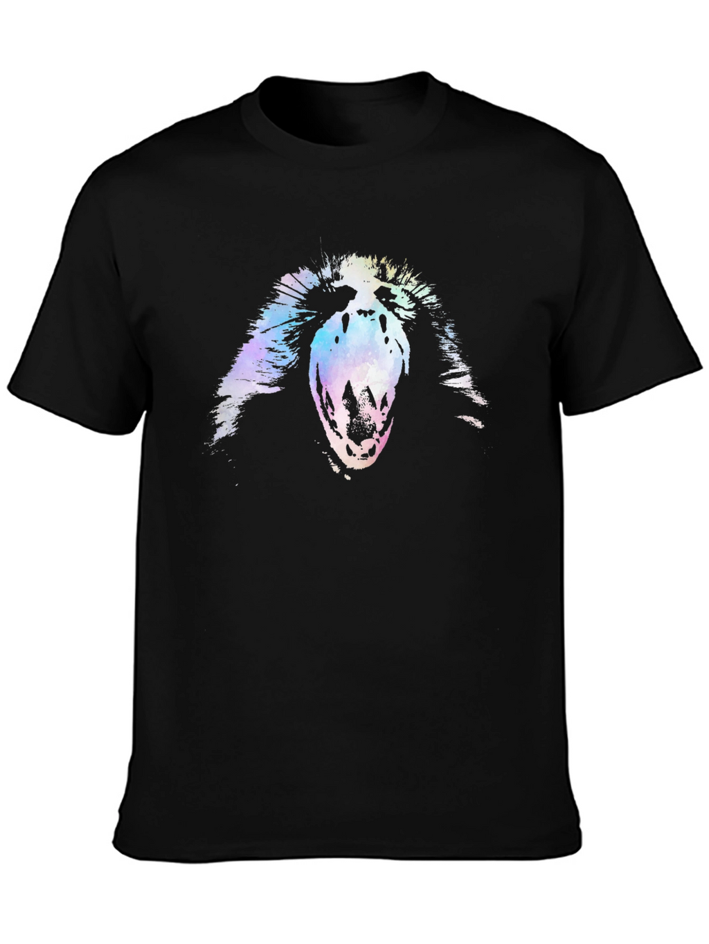 Abstract Scream Graphic Black T-Shirt