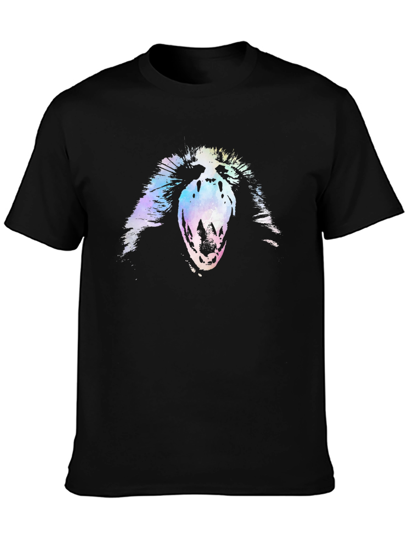 Abstract Scream Graphic Black T-Shirt