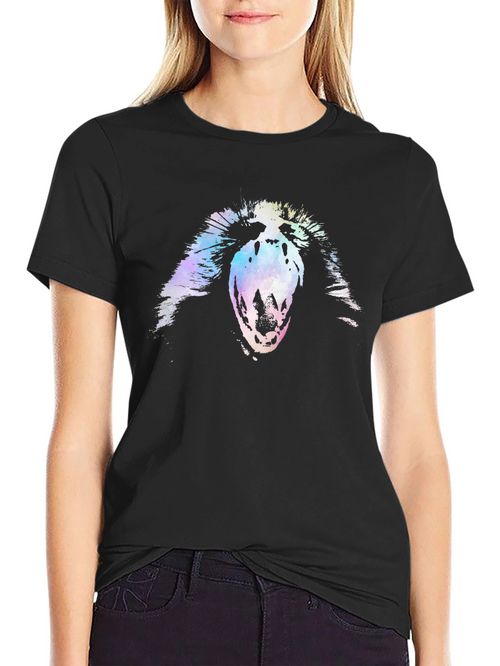 Abstract Scream Graphic Black T-Shirt