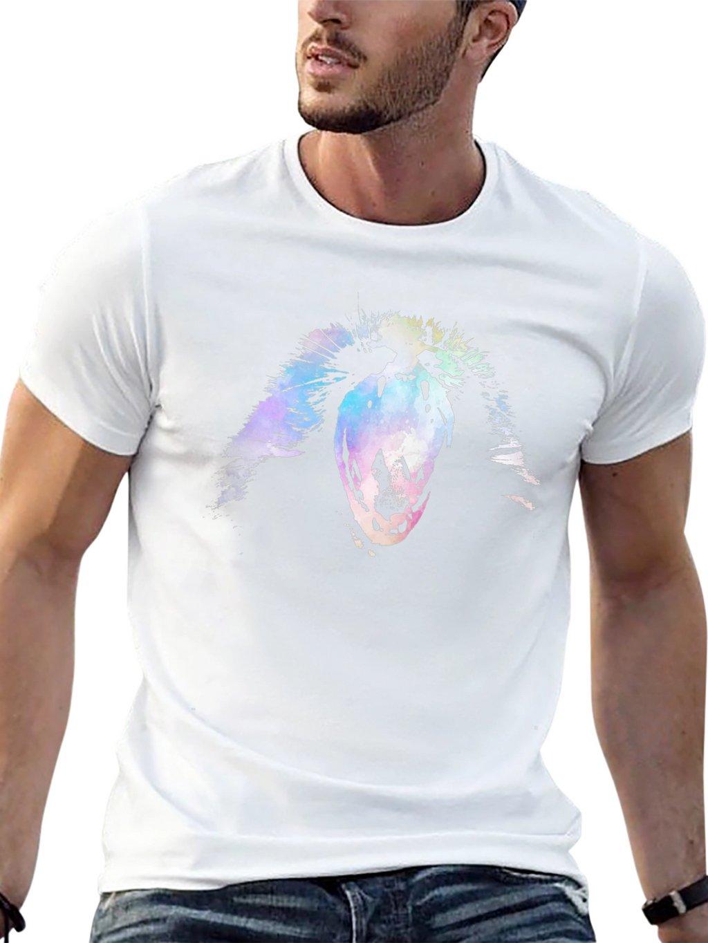Abstract Scream Graphic Black T-Shirt