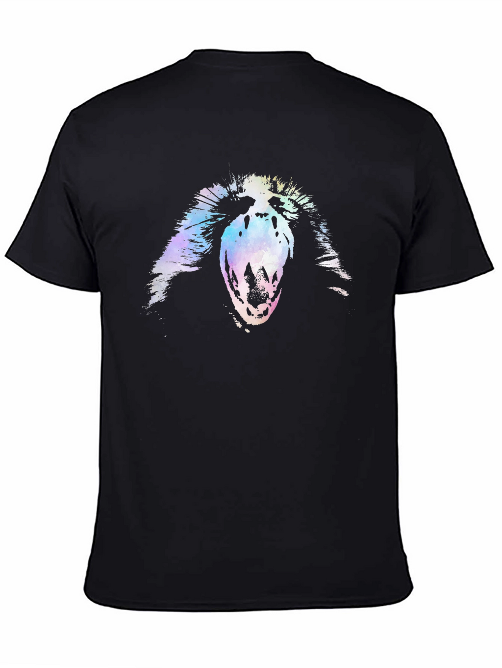 Abstract Scream Graphic Black T-Shirt