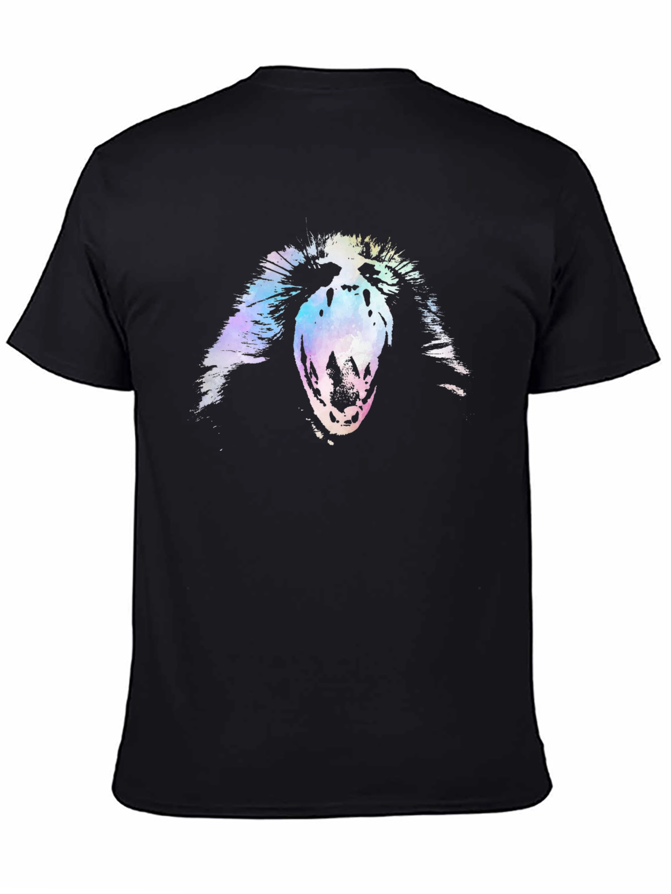 Abstract Scream Graphic Black T-Shirt