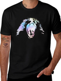 Abstract Scream Graphic Black T-Shirt