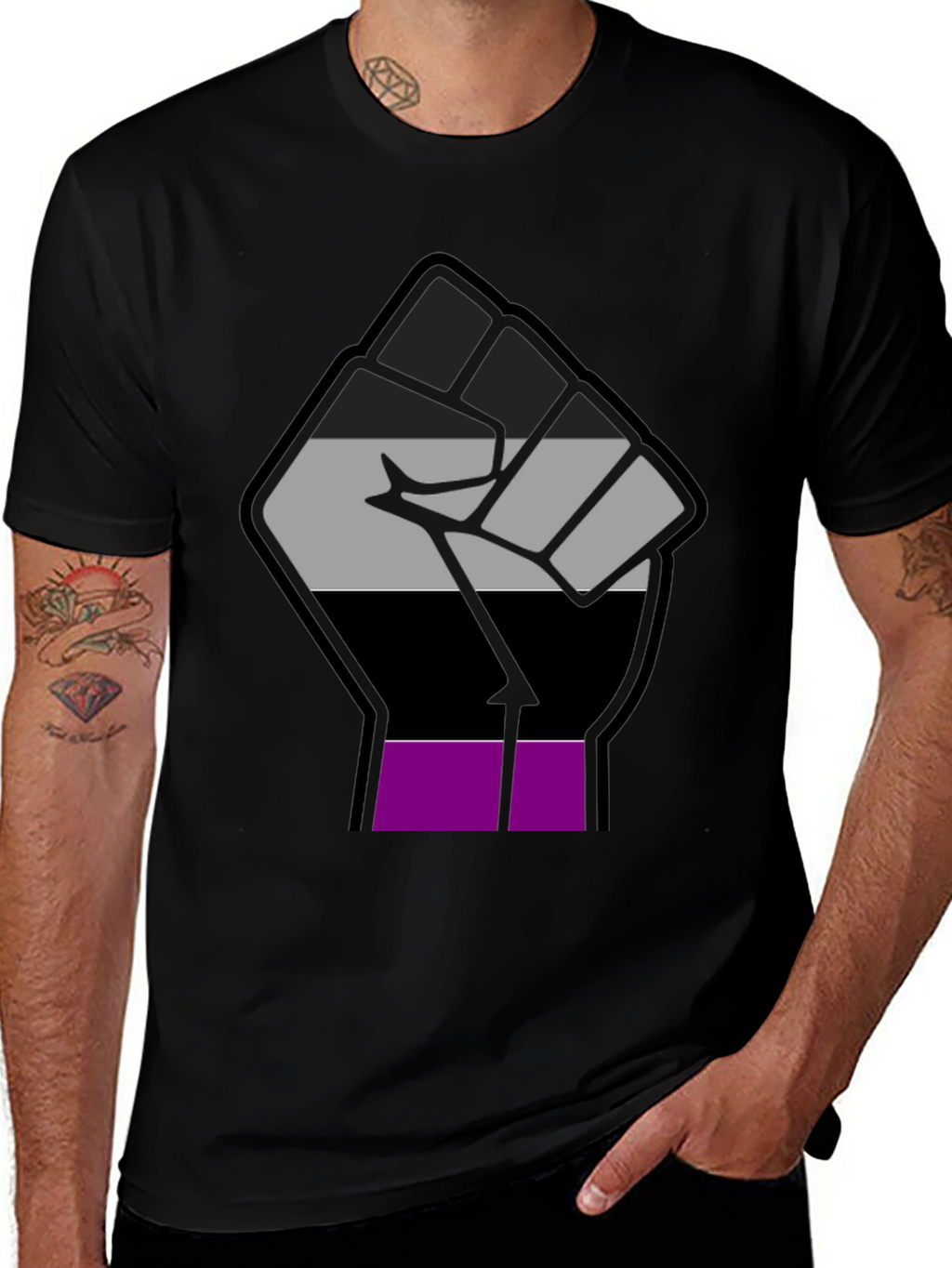 Ace Pride Fist T-Shirt - Asexual Visibility